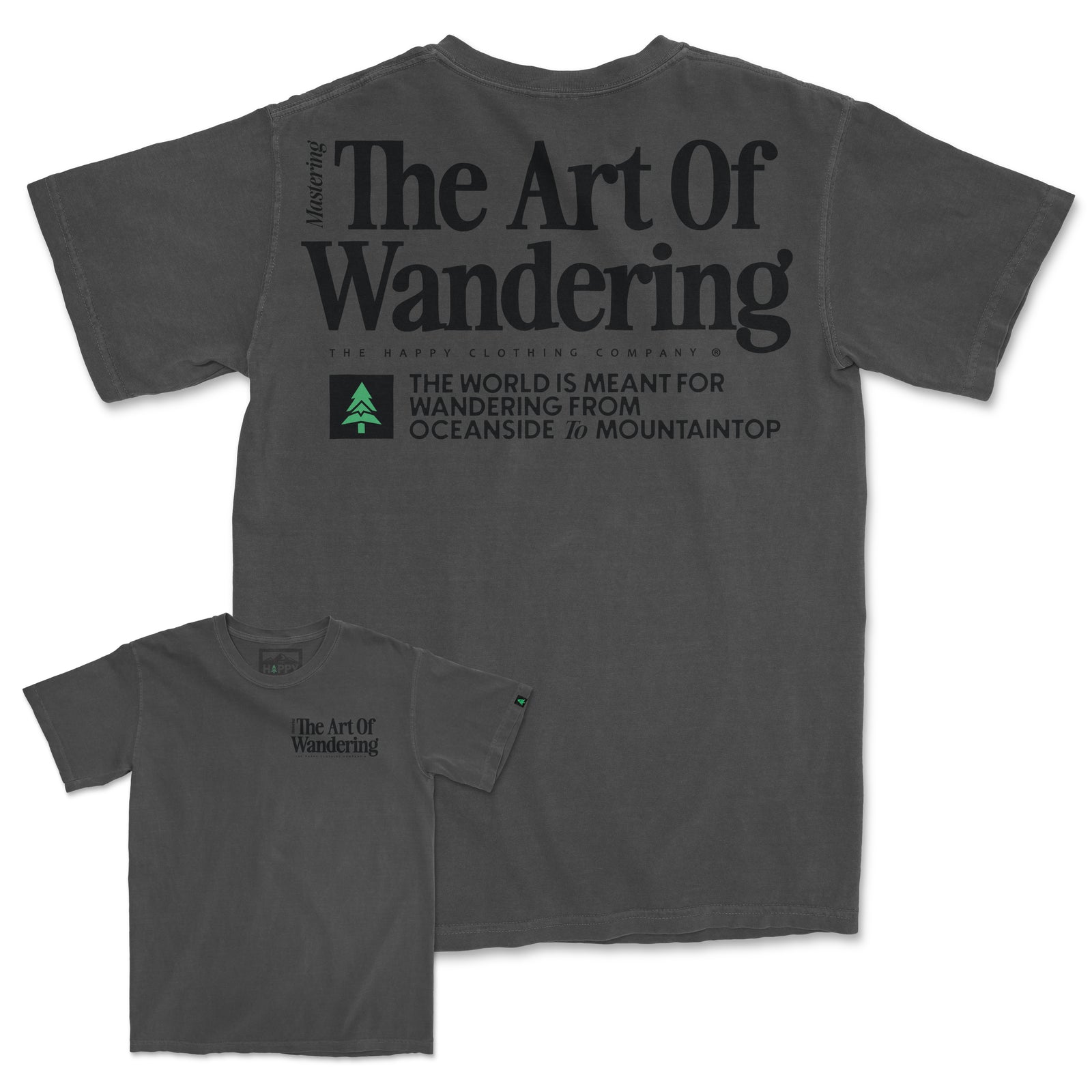 The Art Of Wandering Back Print 'Vintage Tee' | Oversized Heavyweight | - The Happy Clothing Company