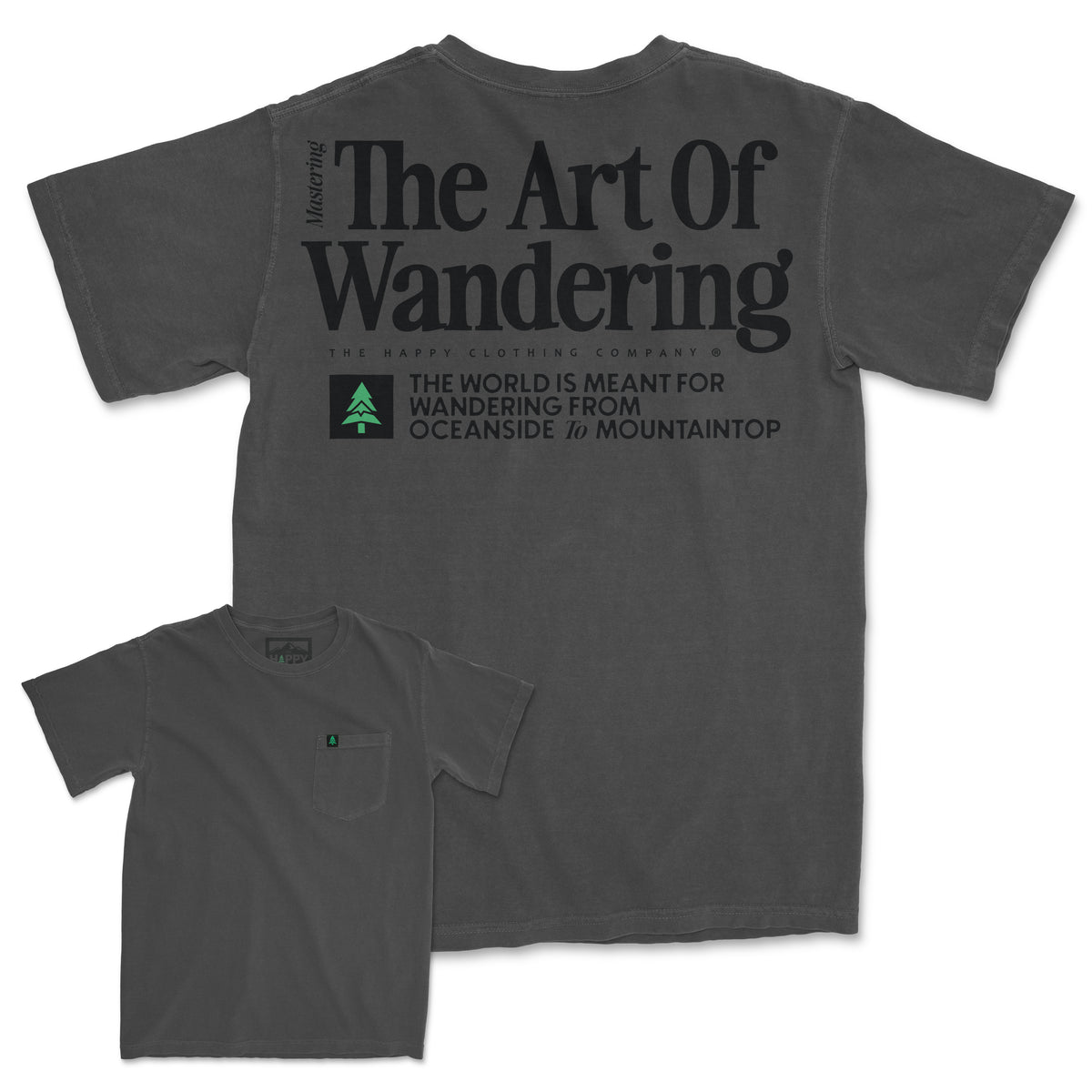 The Art Of Wandering Pigment-Dyed Pocket Tee - The Happy Clothing Company