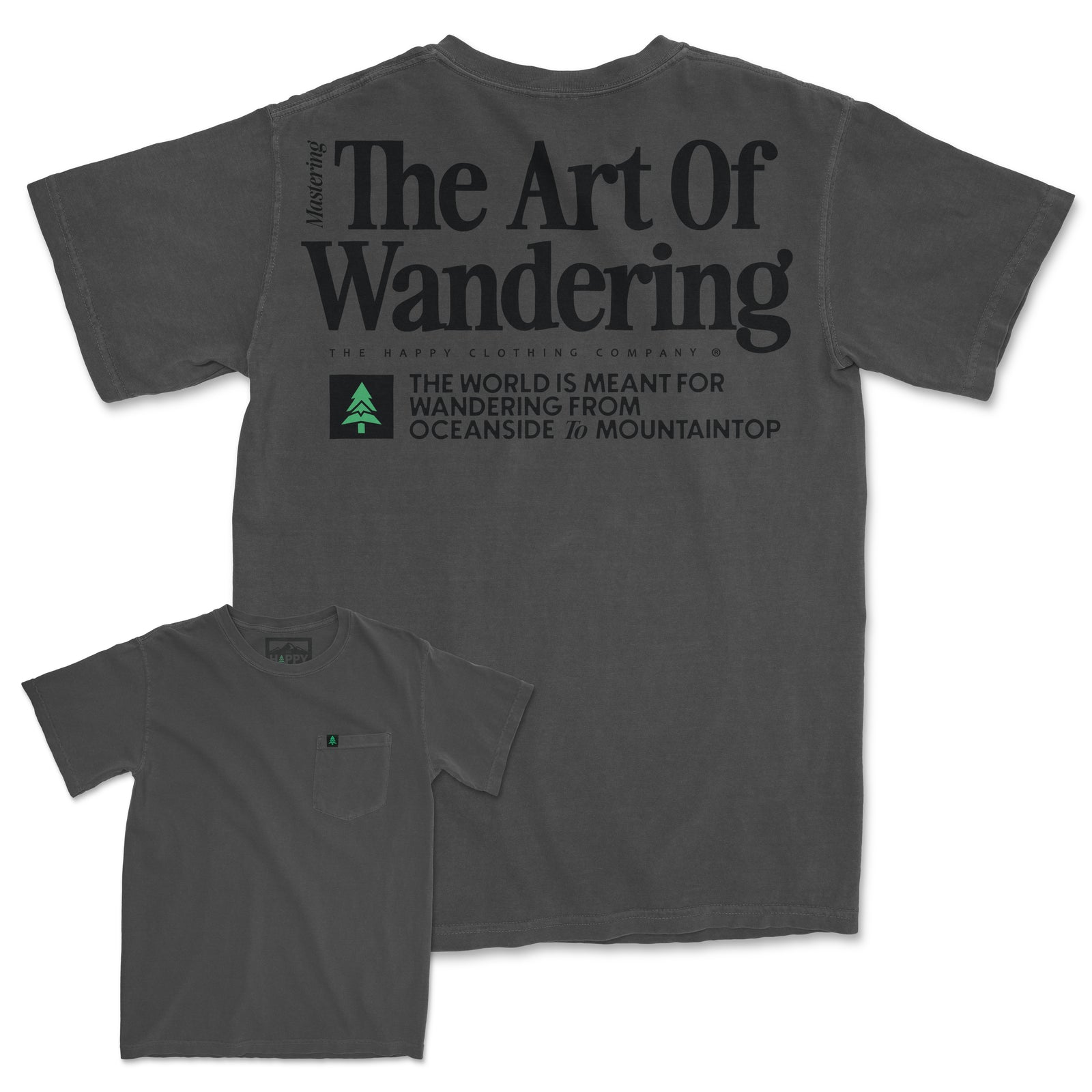 The Art Of Wandering Pigment-Dyed Pocket Tee - The Happy Clothing Company