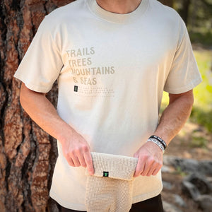 Trails Trees Mountains and Seas Faded Tee | Oversized Heavyweight |