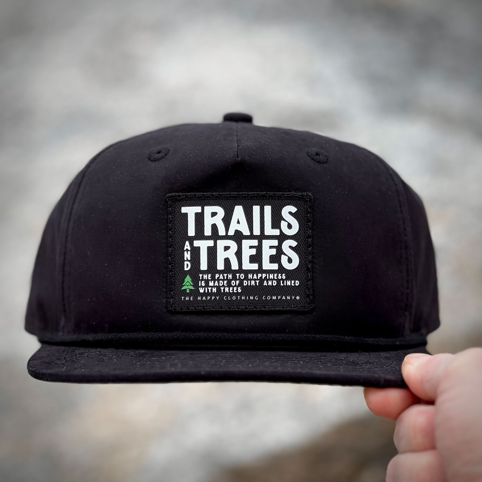 Trails and Trees 5 Panel Vintage Cap with Rope