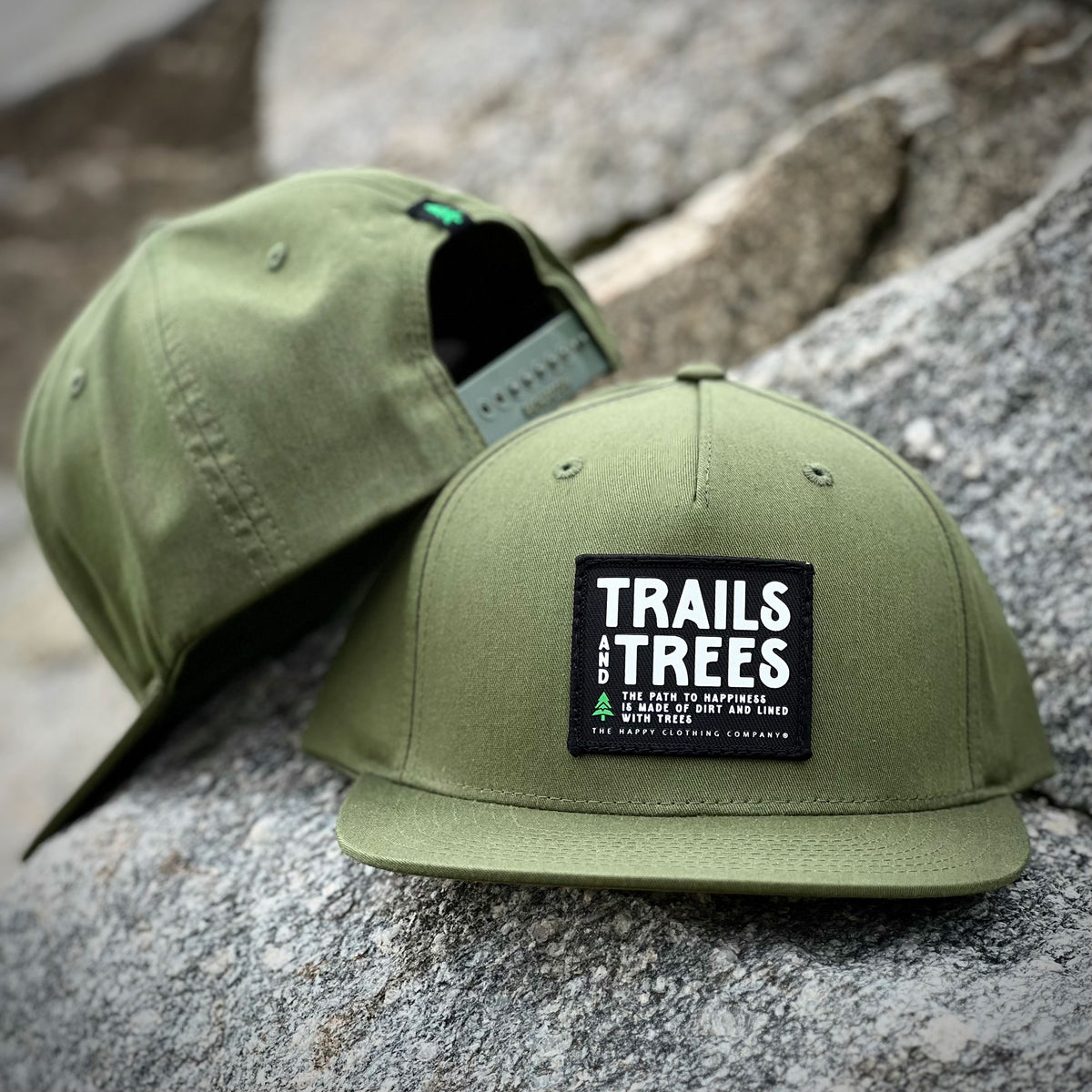 Trails and Trees 5 Panel Twill Snapback