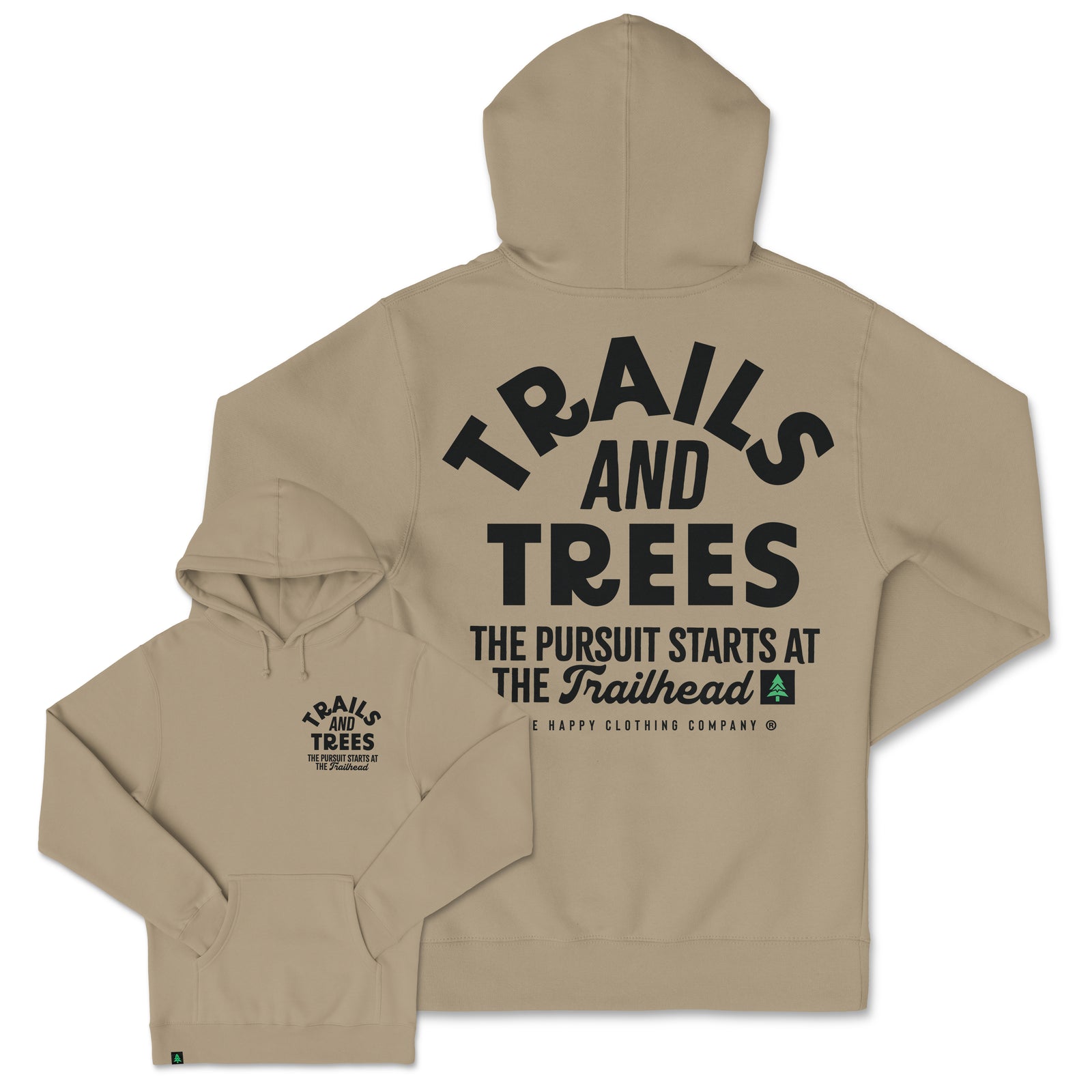 Trails and Trees Heavyweight Hoodie - The Happy Clothing Company