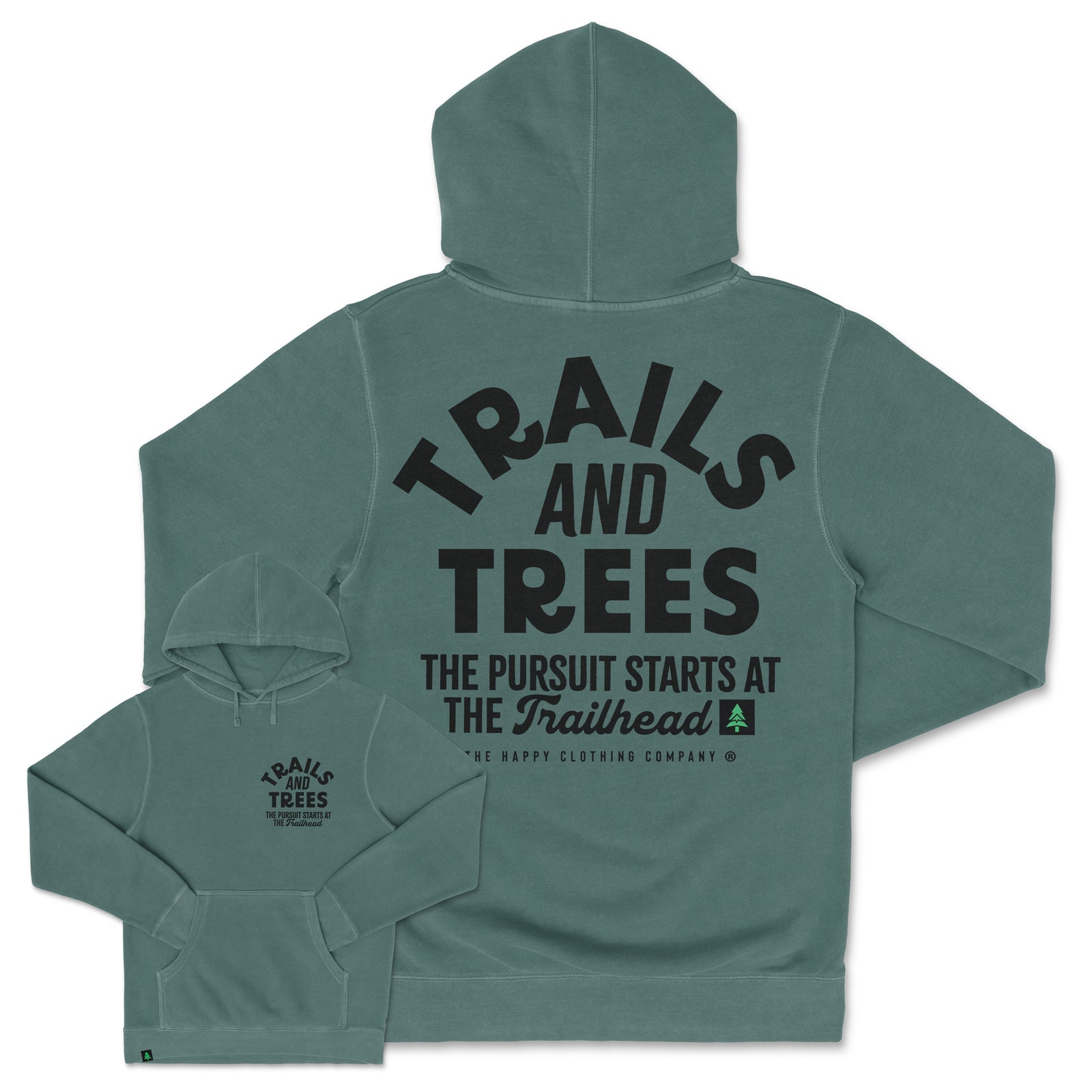 Trails and Trees Nature-Dyed Unisex Hoodie - The Happy Clothing Company