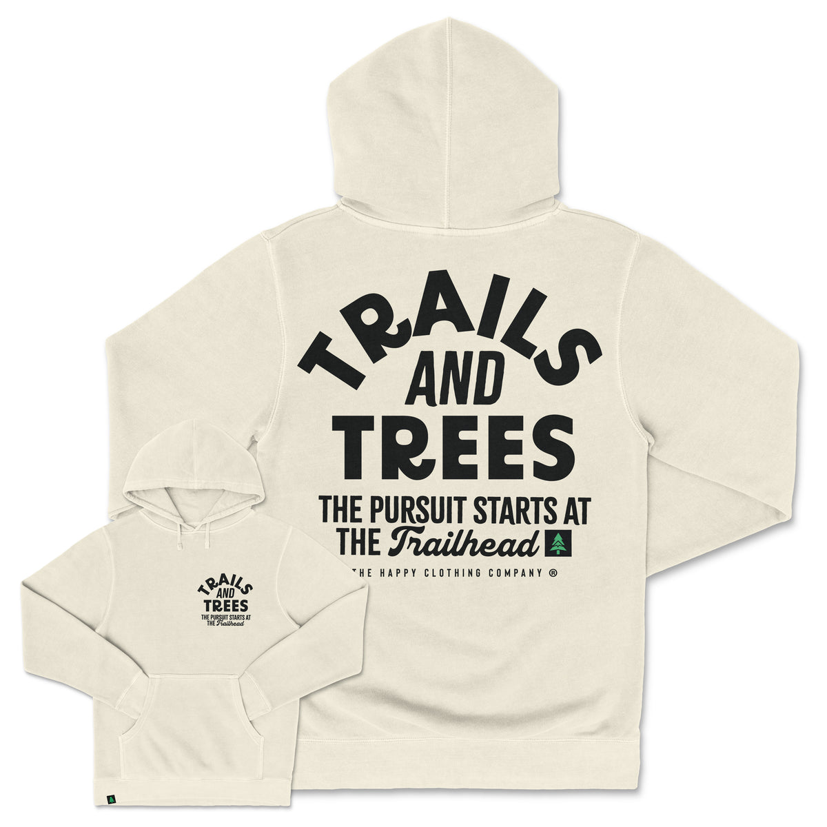 Trails and Trees Nature-Dyed Unisex Hoodie - The Happy Clothing Company