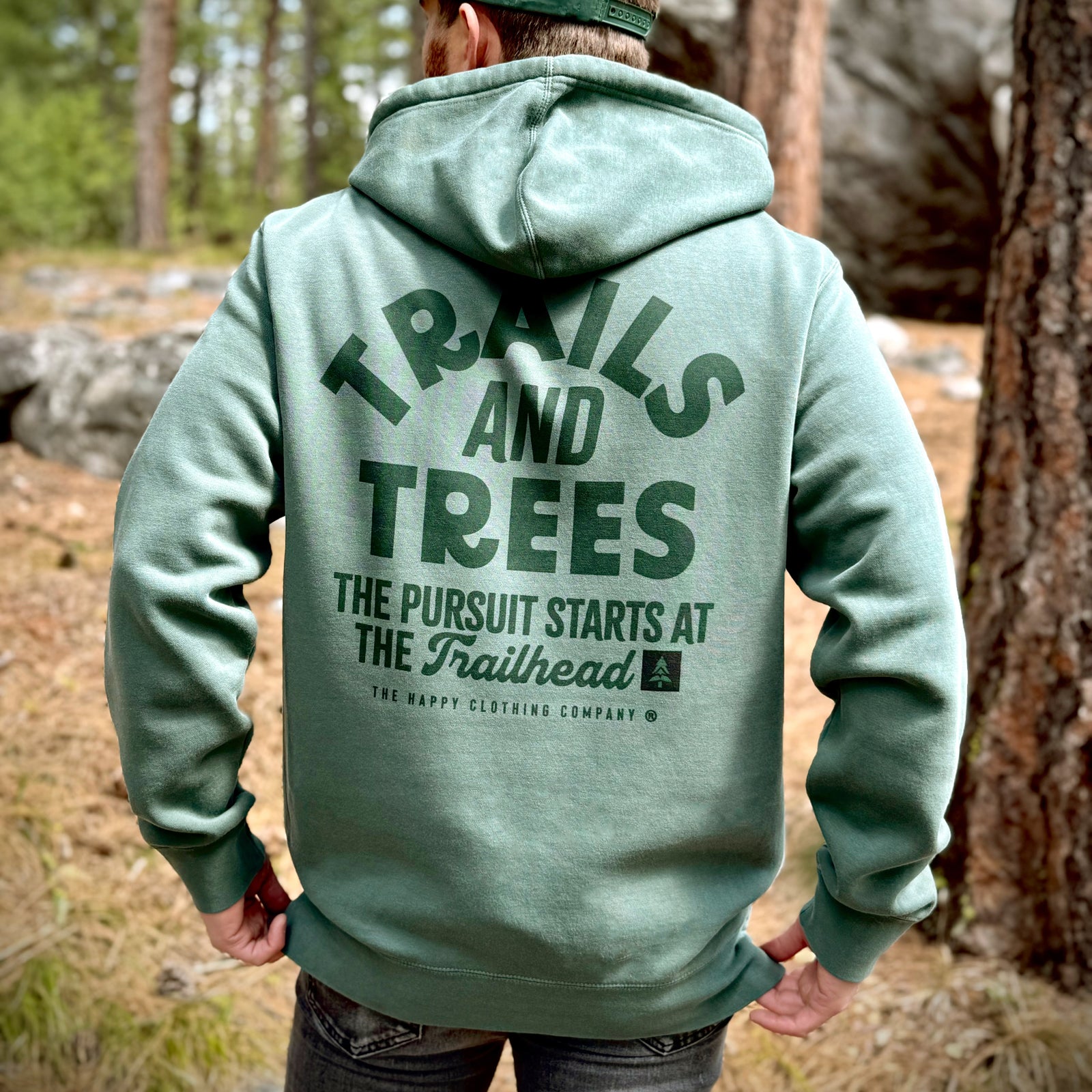 Trails and Trees Nature-Dyed Unisex Hoodie - The Happy Clothing Company