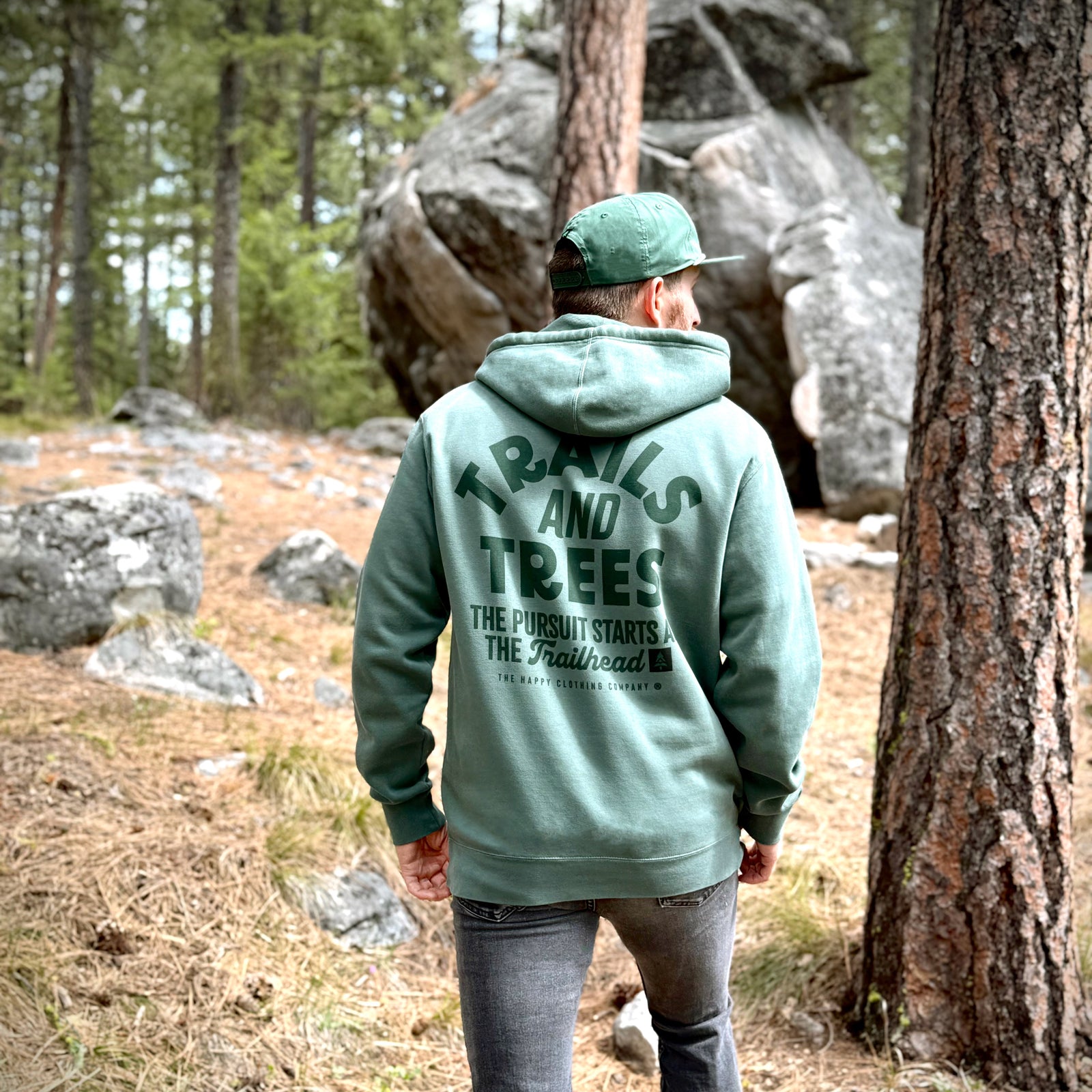 Trails and Trees Nature-Dyed Unisex Hoodie - The Happy Clothing Company