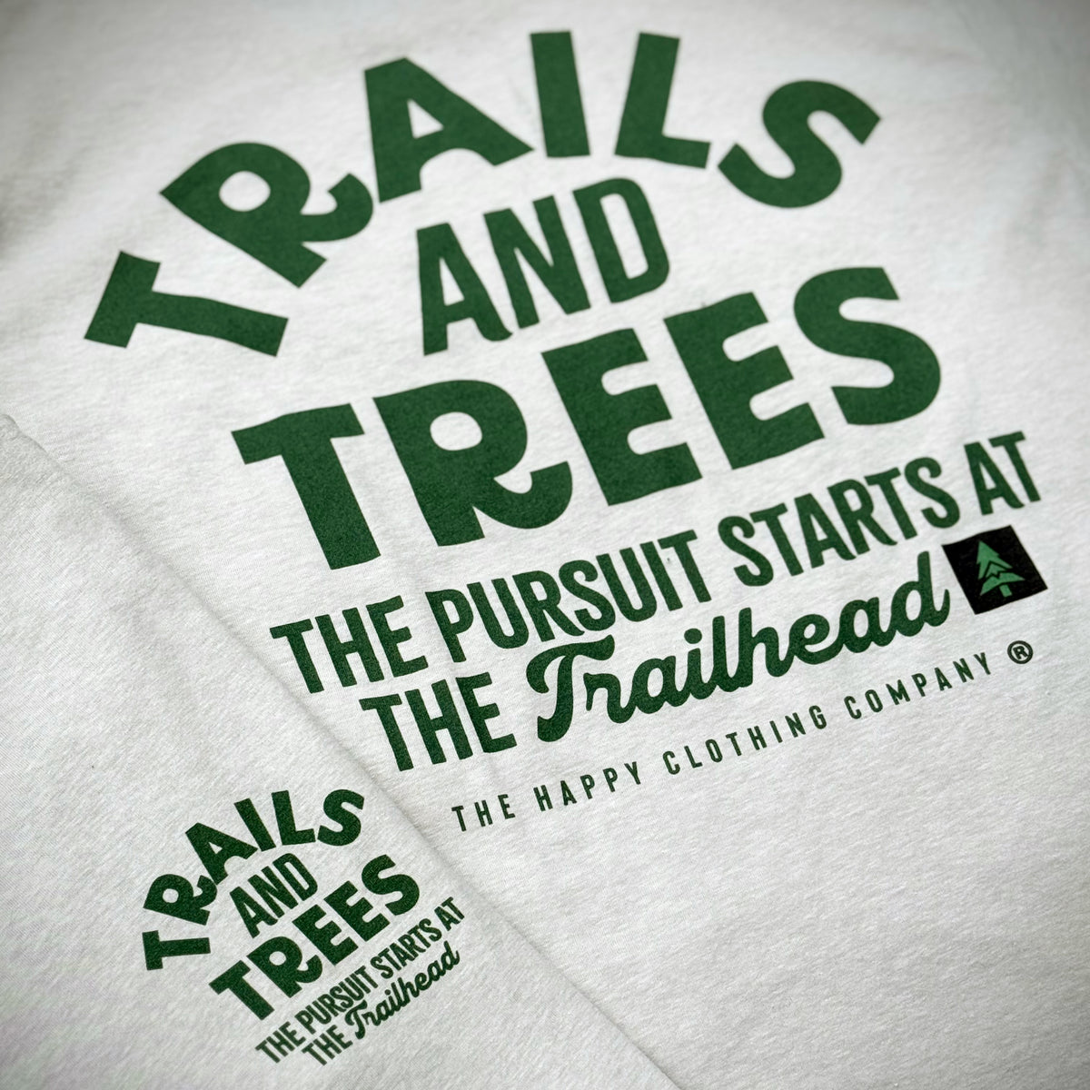 Trails and Trees Back Print 'Trail Long Sleeve' | Lightweight Blend | - The Happy Clothing Company