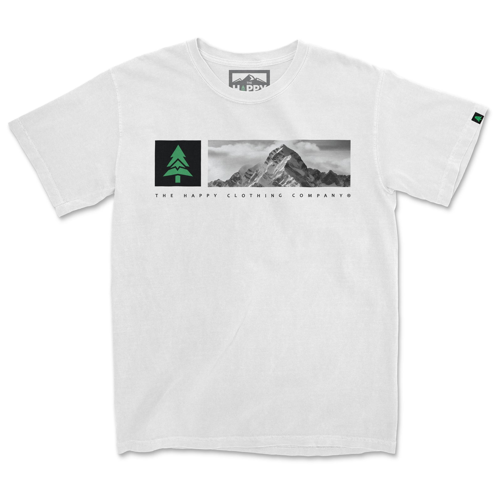 Mountain Range | Black & White | Pigment-Dyed Tee - The Happy Clothing Company