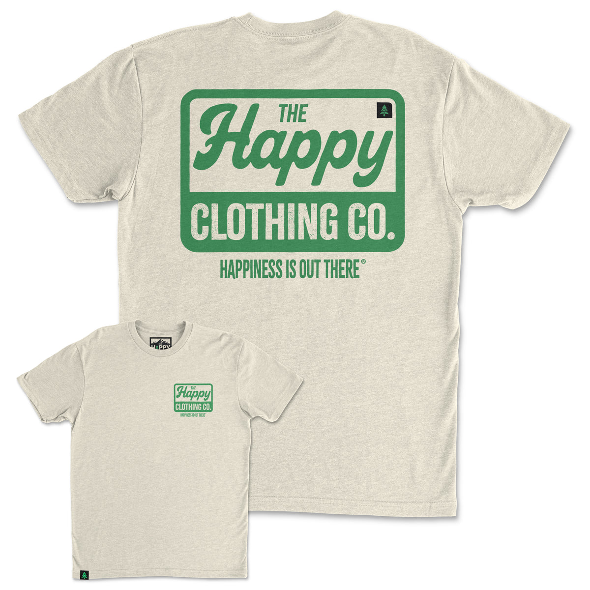 Vintage Happy Co. Logo Back Print 'Trail Tee' | Lightweight Blend | - The Happy Clothing Company