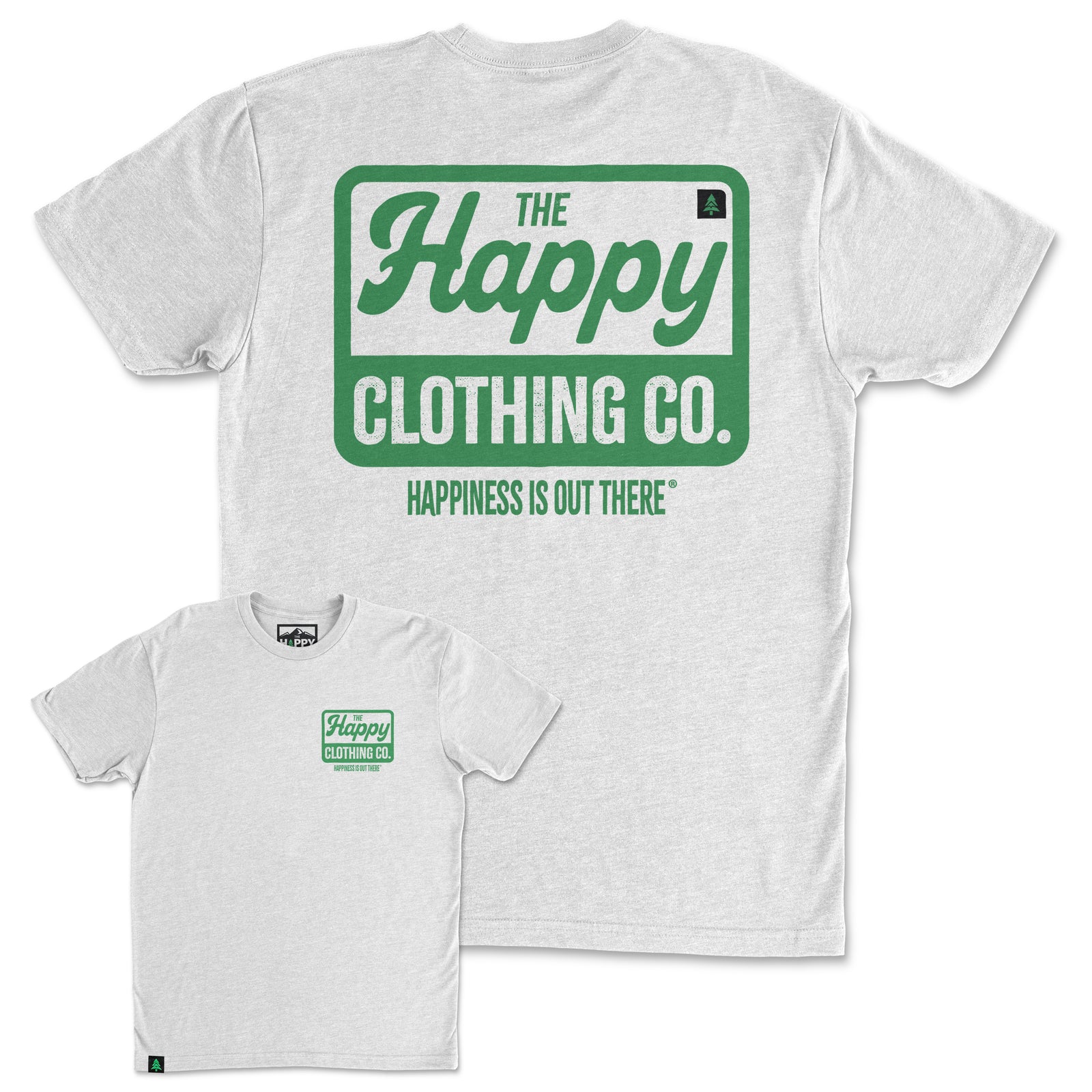 Vintage Happy Co. Logo Back Print 'Trail Tee' | Lightweight Blend | - The Happy Clothing Company