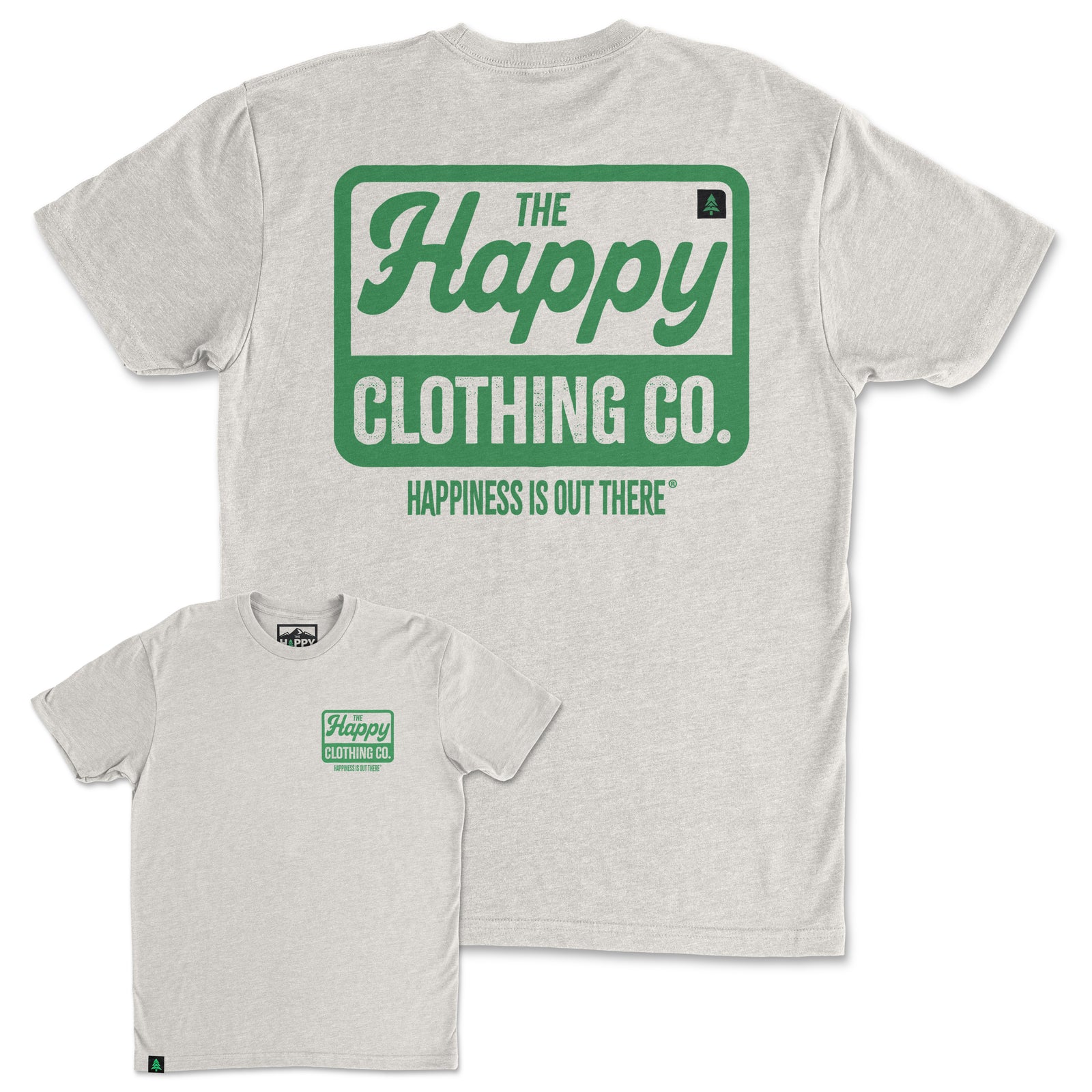 Vintage Happy Co. Logo Back Print 'Trail Tee' | Lightweight Blend | - The Happy Clothing Company