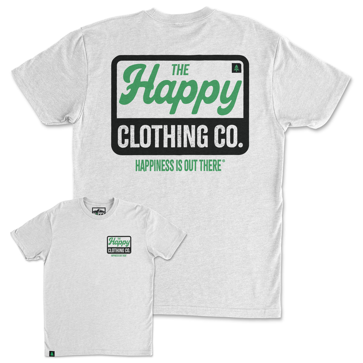 Vintage Happy Co. Logo Back Print &#39;Trail Tee&#39; | Lightweight Blend | - The Happy Clothing Company