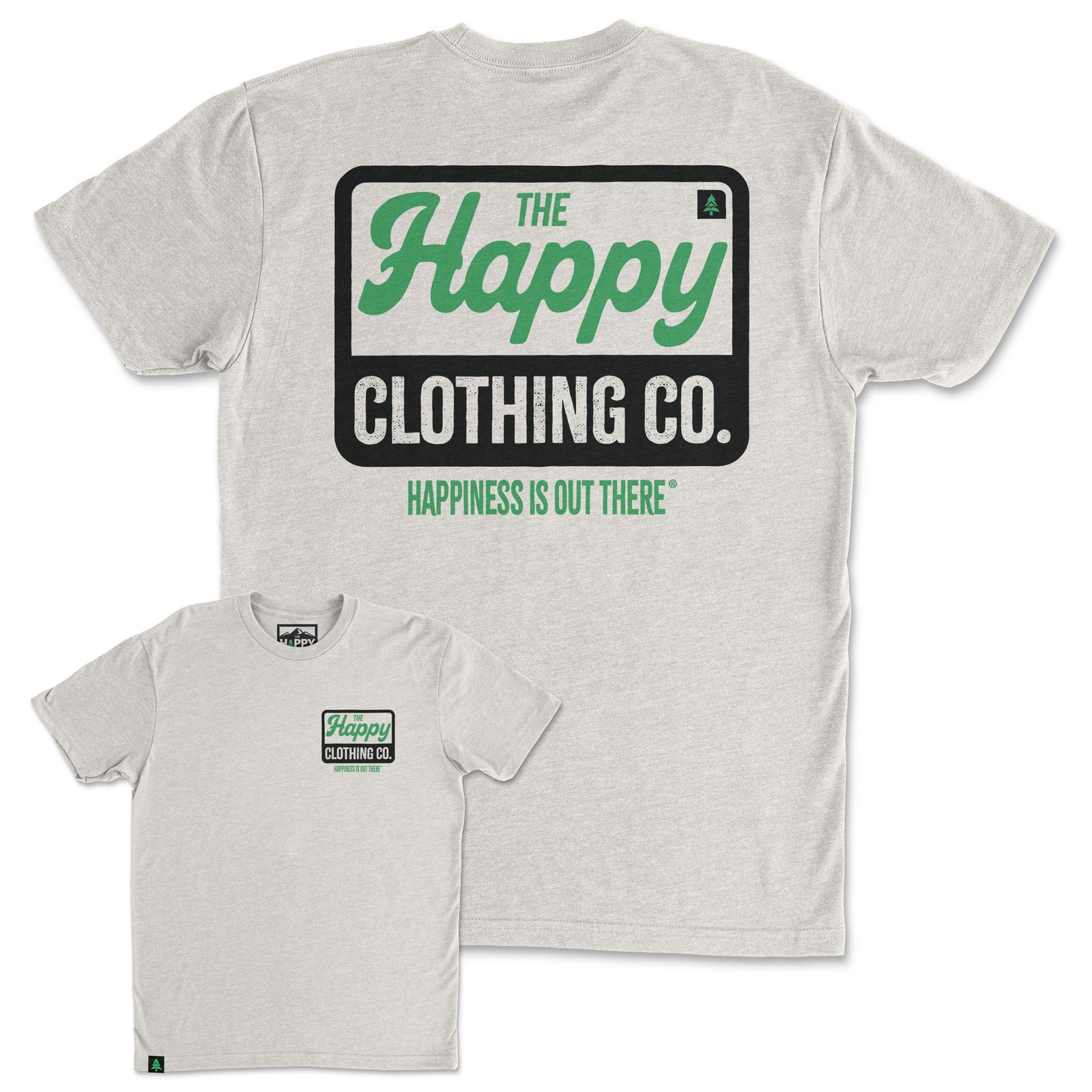 Vintage Happy Co. Logo Back Print 'Trail Tee' | Lightweight Blend | - The Happy Clothing Company