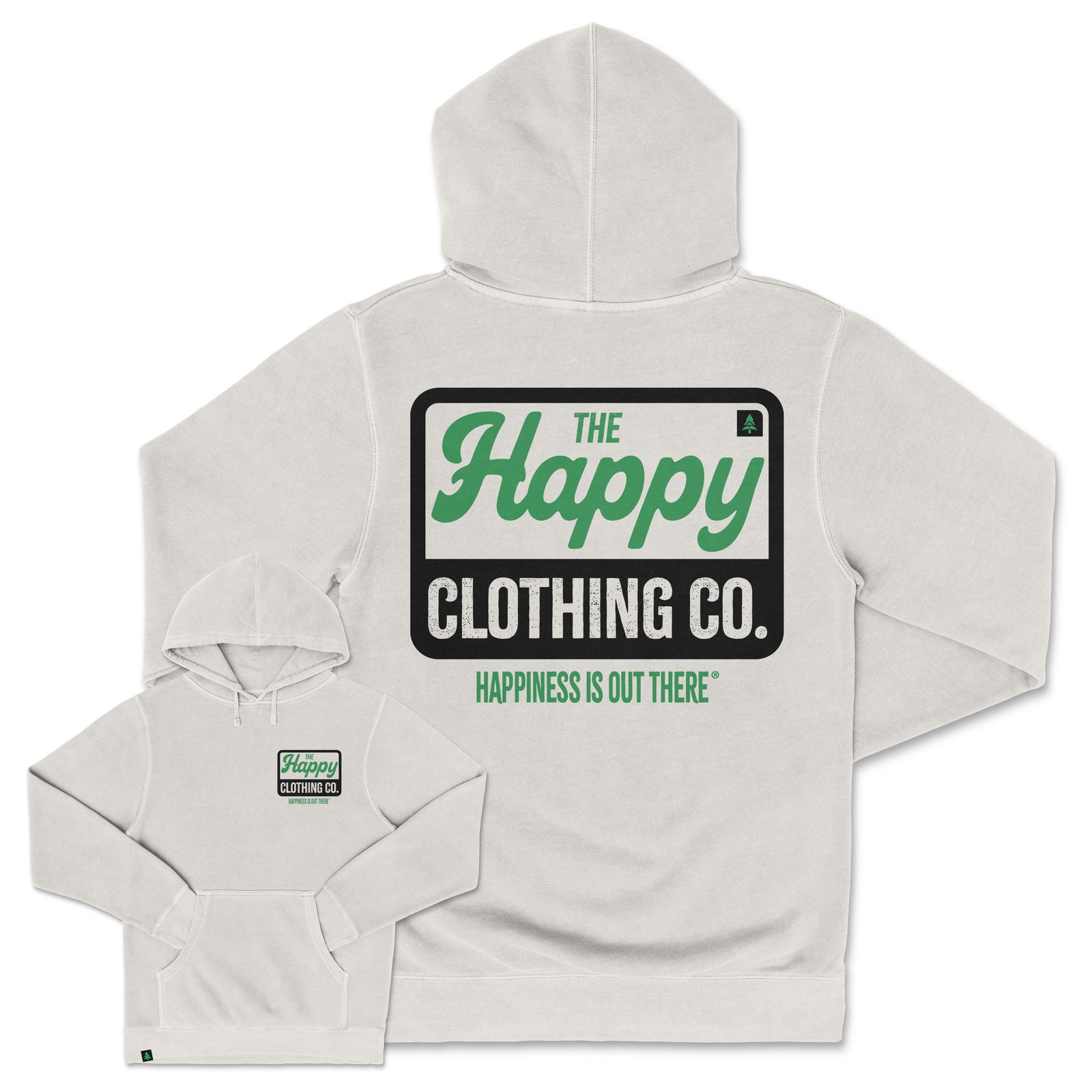 Vintage Happy Co. Logo Nature-Dyed Unisex Hoodie - The Happy Clothing Company