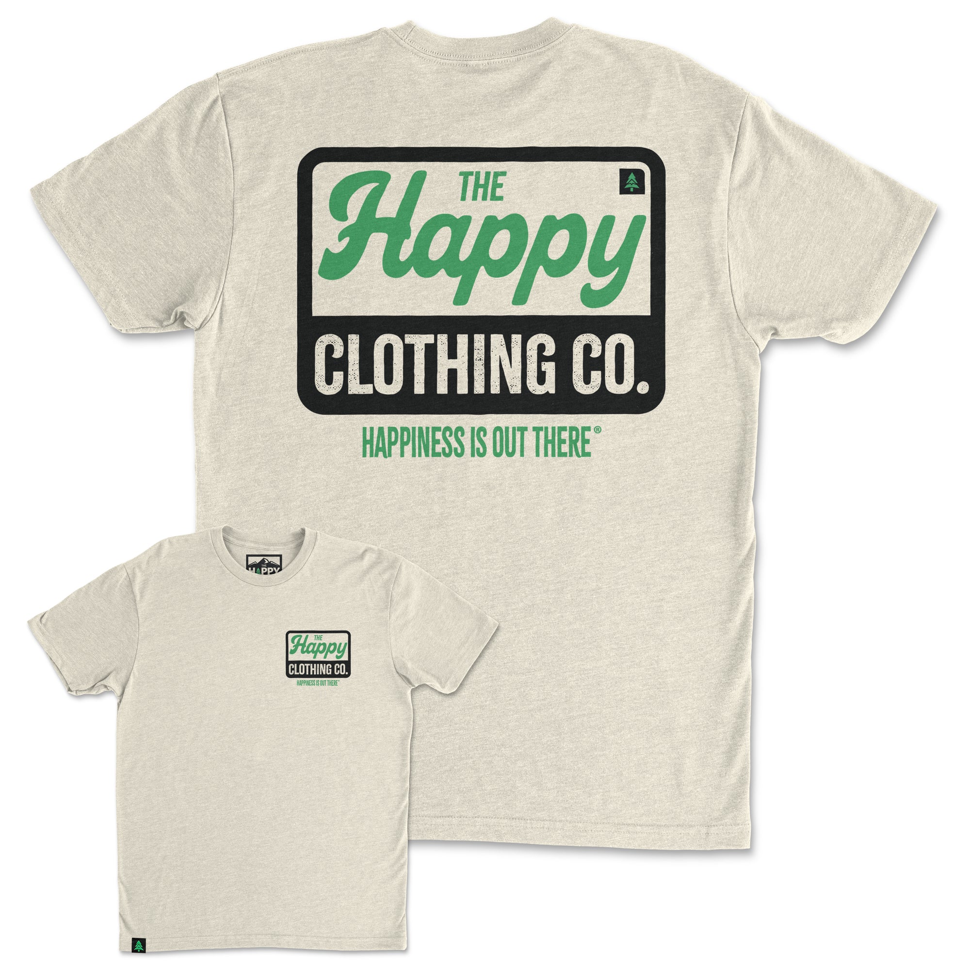 Vintage Happy Co. Logo Back Print 'Trail Tee' | Lightweight Blend | - The Happy Clothing Company