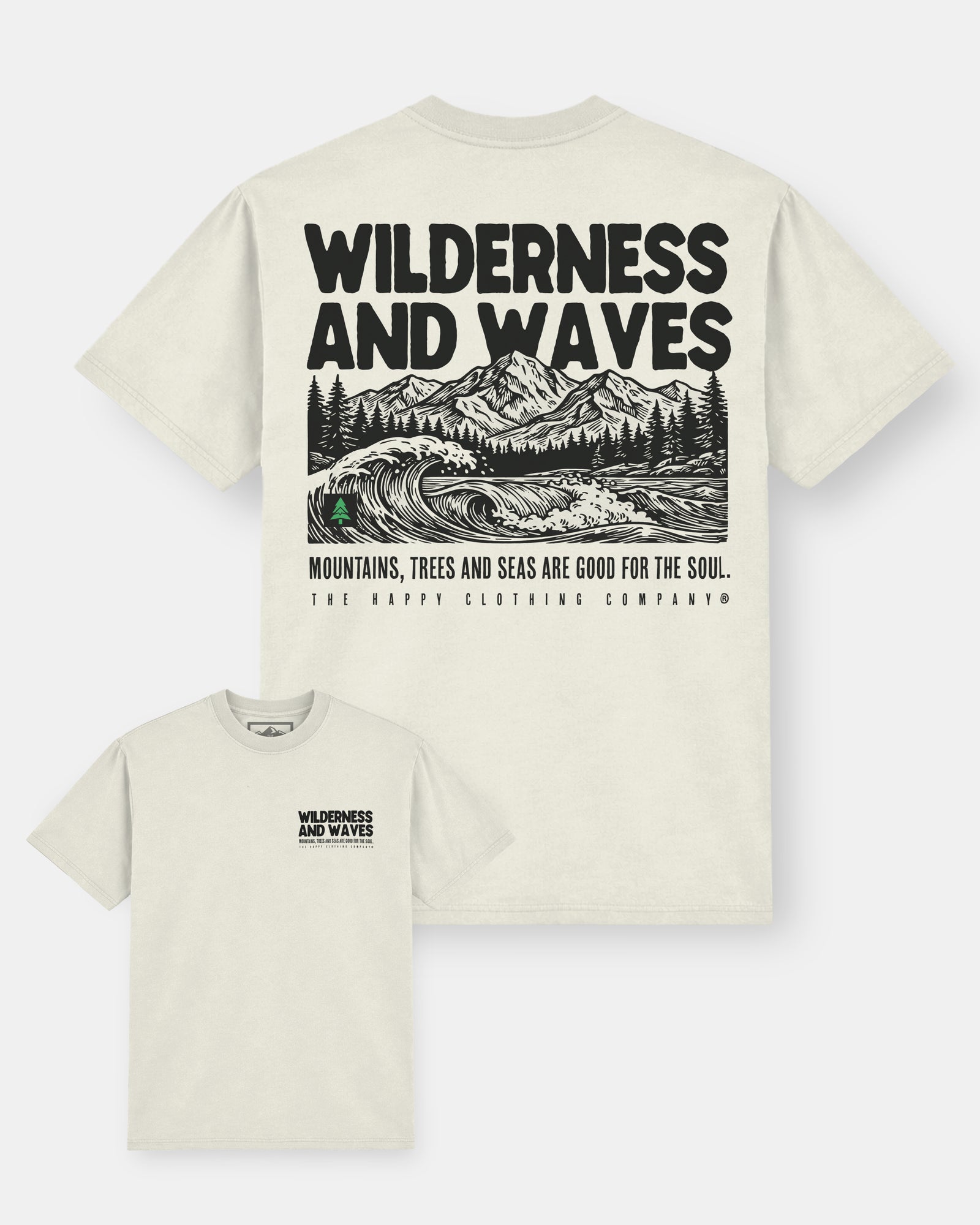 Wilderness and Waves Heavy Cotton Tee - The Happy Clothing Company
