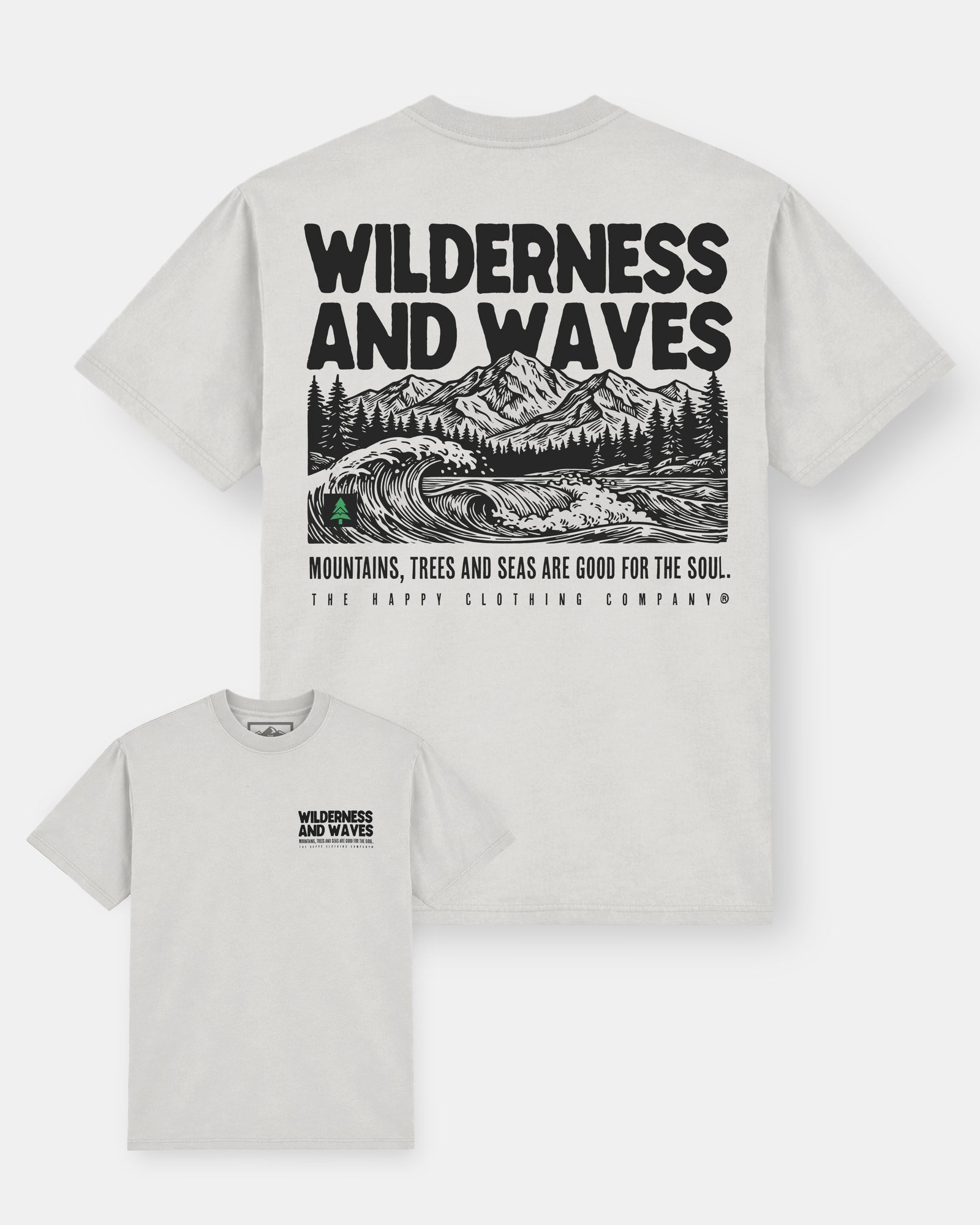 Wilderness and Waves Heavy Cotton Tee - The Happy Clothing Company