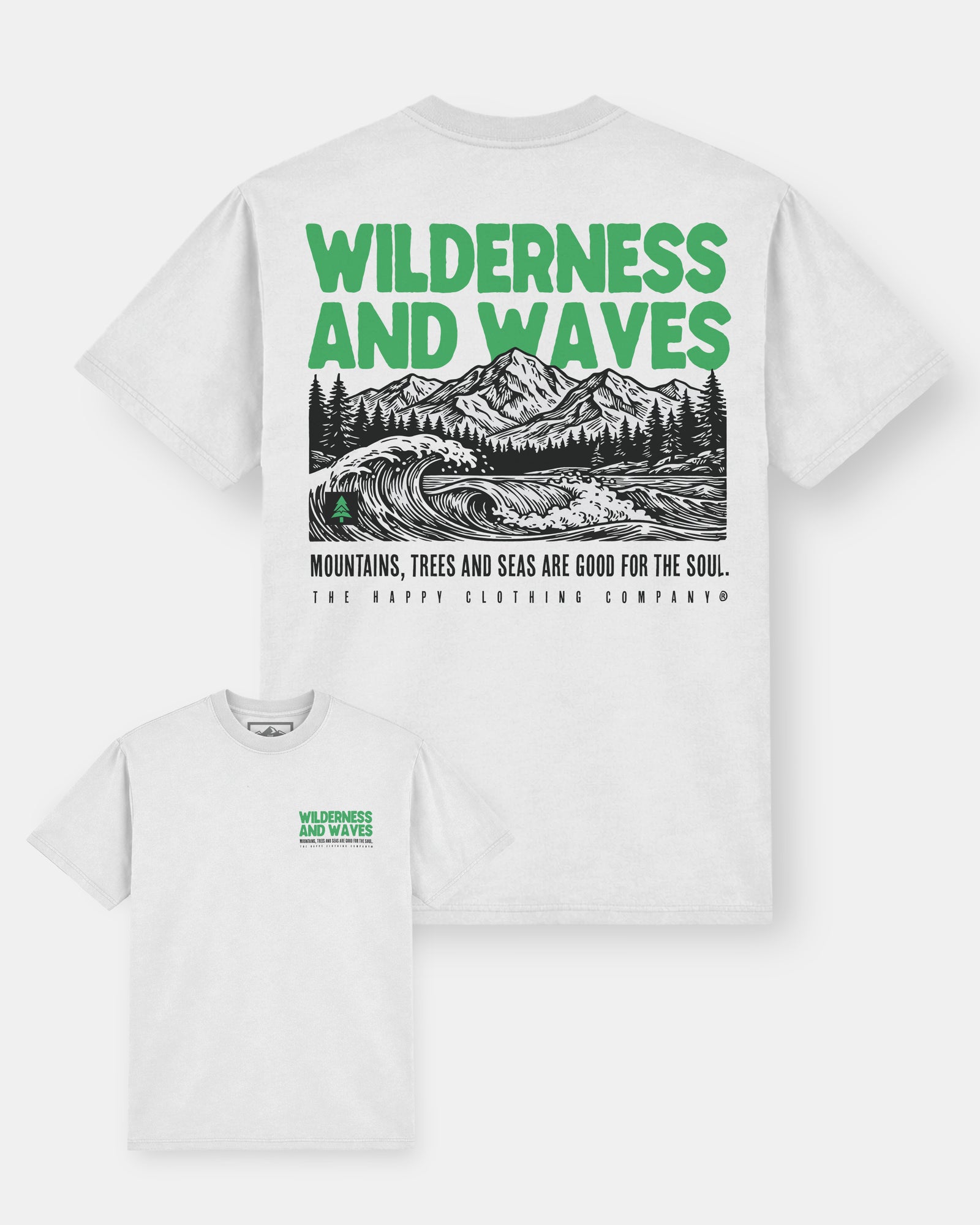 Wilderness and Waves Heavy Cotton Tee - The Happy Clothing Company
