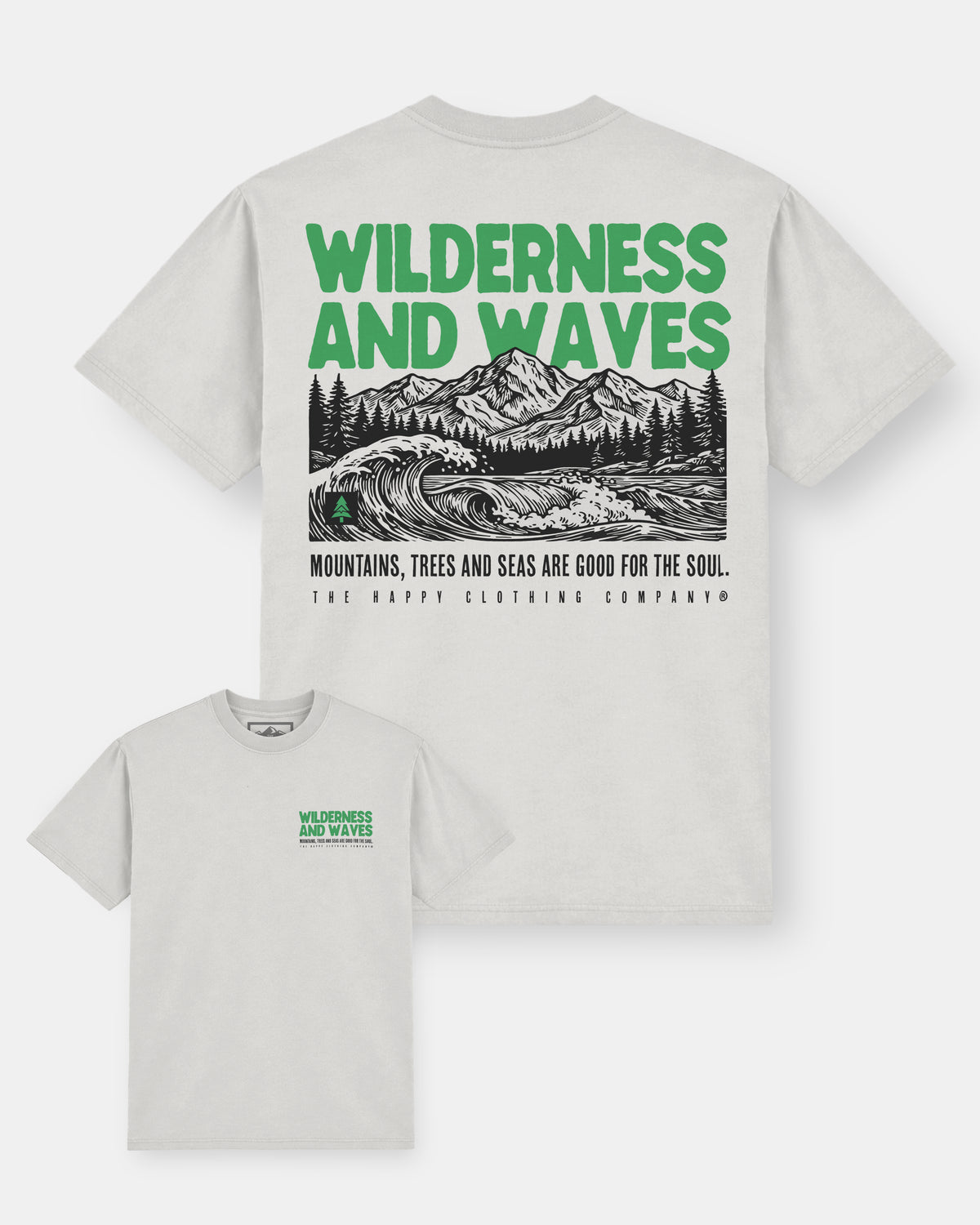 Wilderness and Waves Heavy Cotton Tee - The Happy Clothing Company