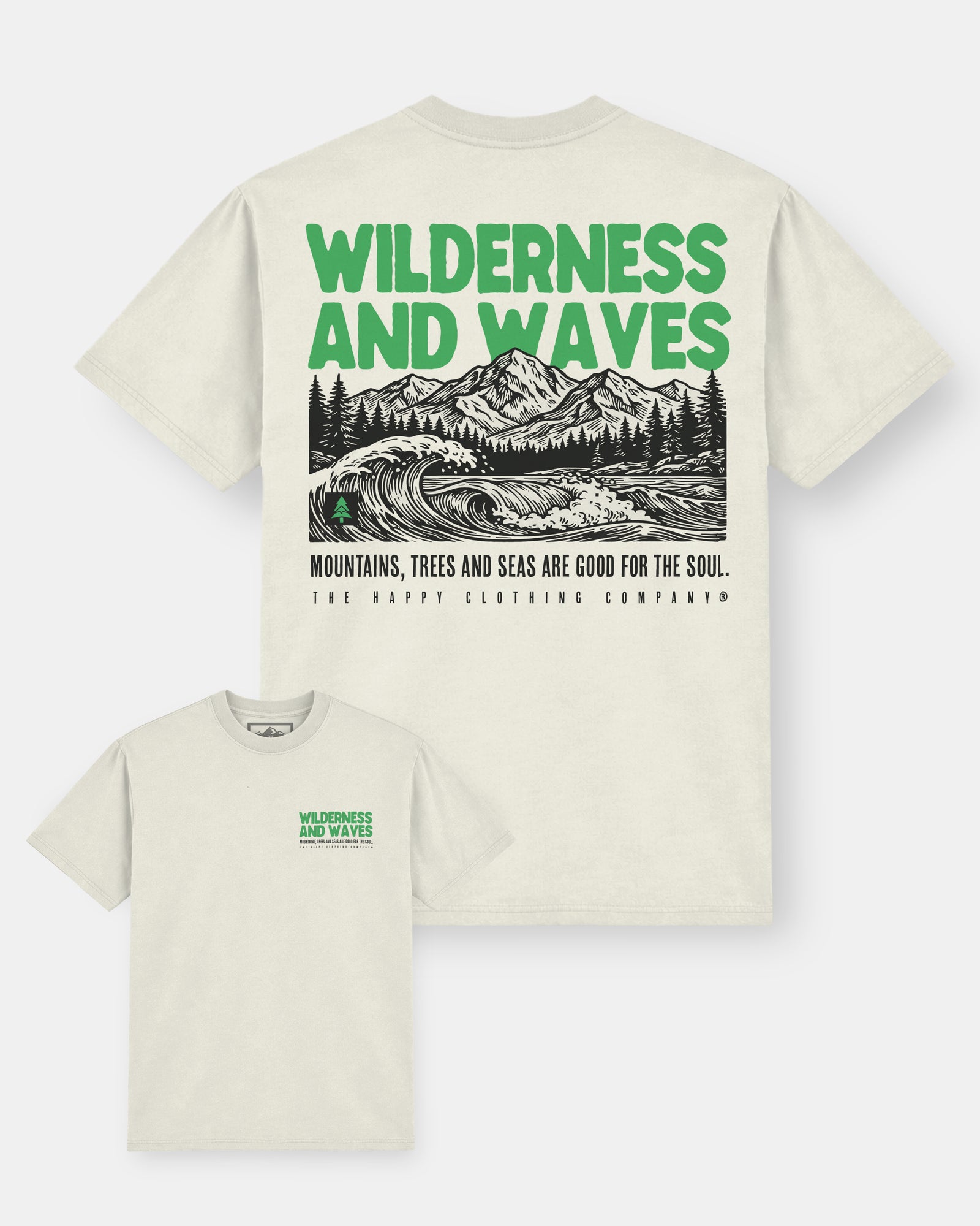 Wilderness and Waves Heavy Cotton Tee - The Happy Clothing Company