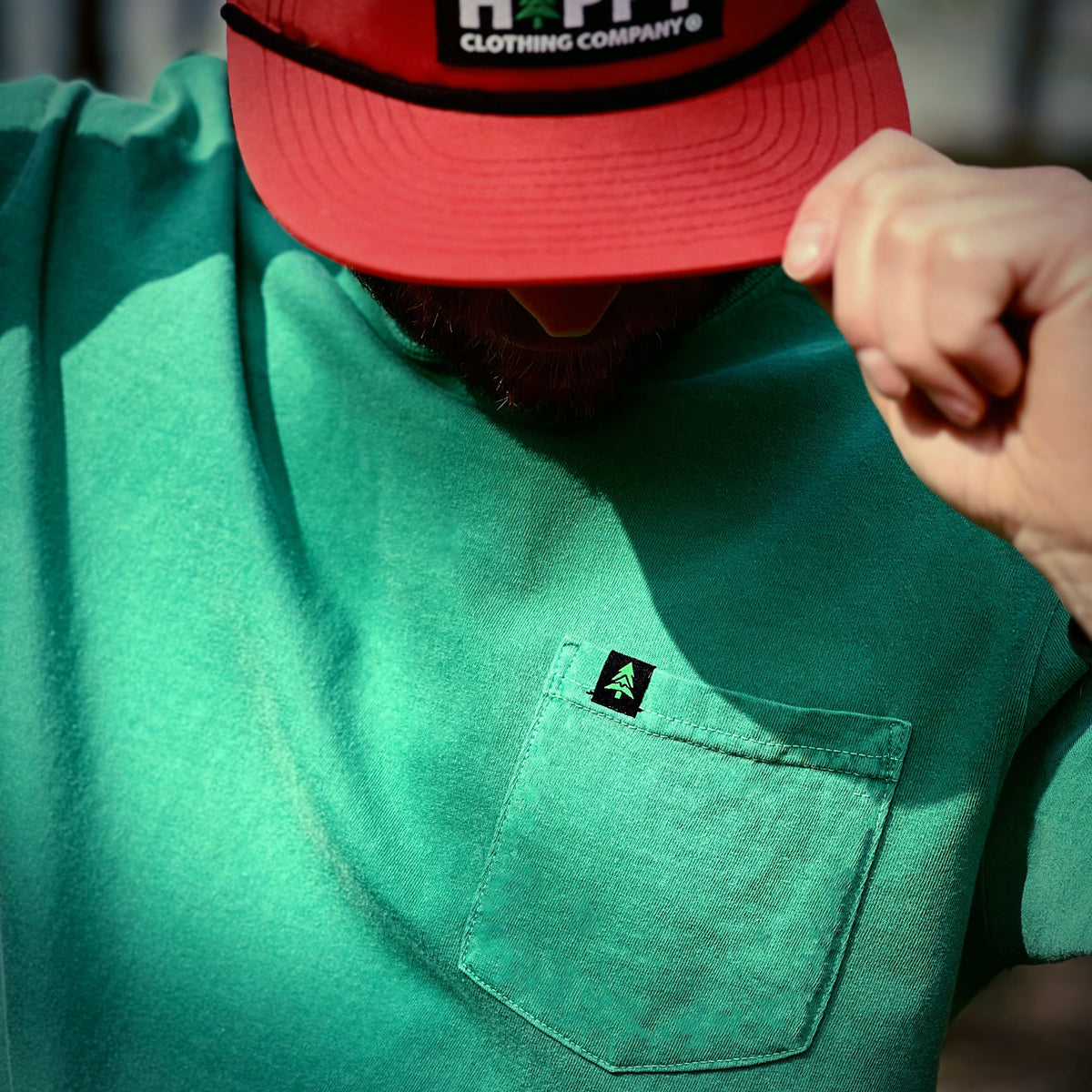 Wander In The Wild Pigment-Dyed Pocket T-Shirt - The Happy Clothing Company