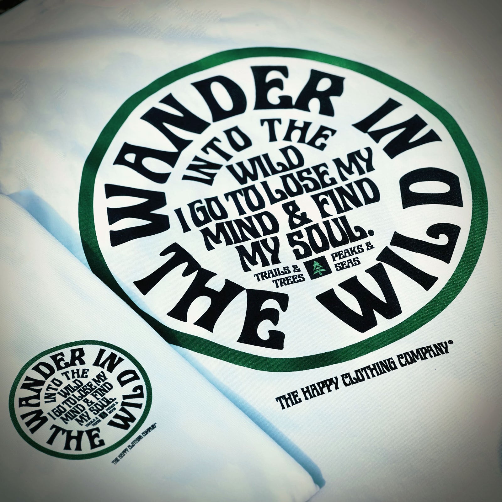 Wander In The Wild Back Print Pigment-Dyed Tee - The Happy Clothing Company