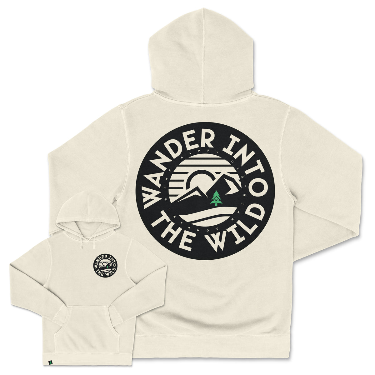 Wander Into The Wild Nature-Dyed Unisex Hoodie - The Happy Clothing Company