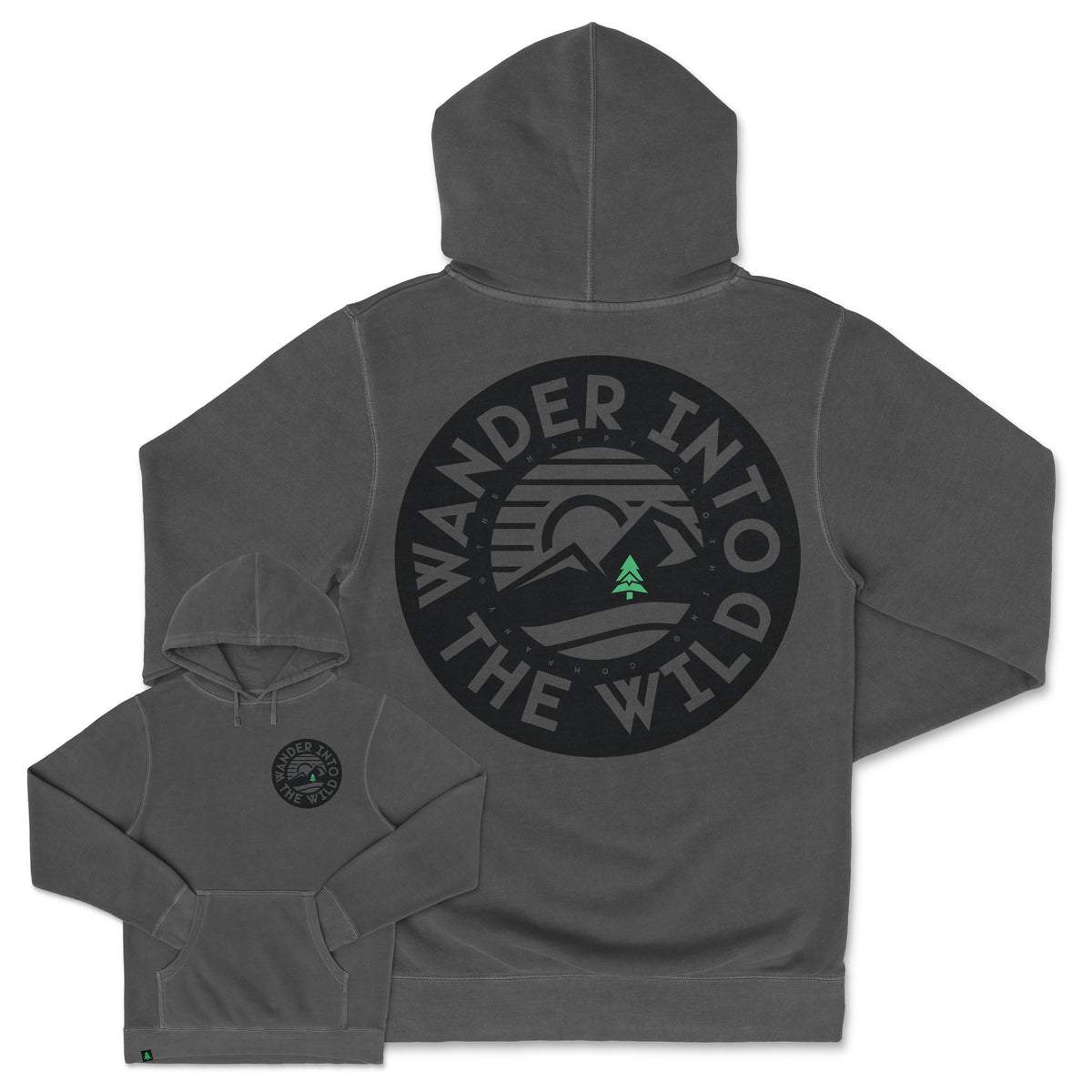 Wander Into The Wild Nature-Dyed Unisex Hoodie - The Happy Clothing Company