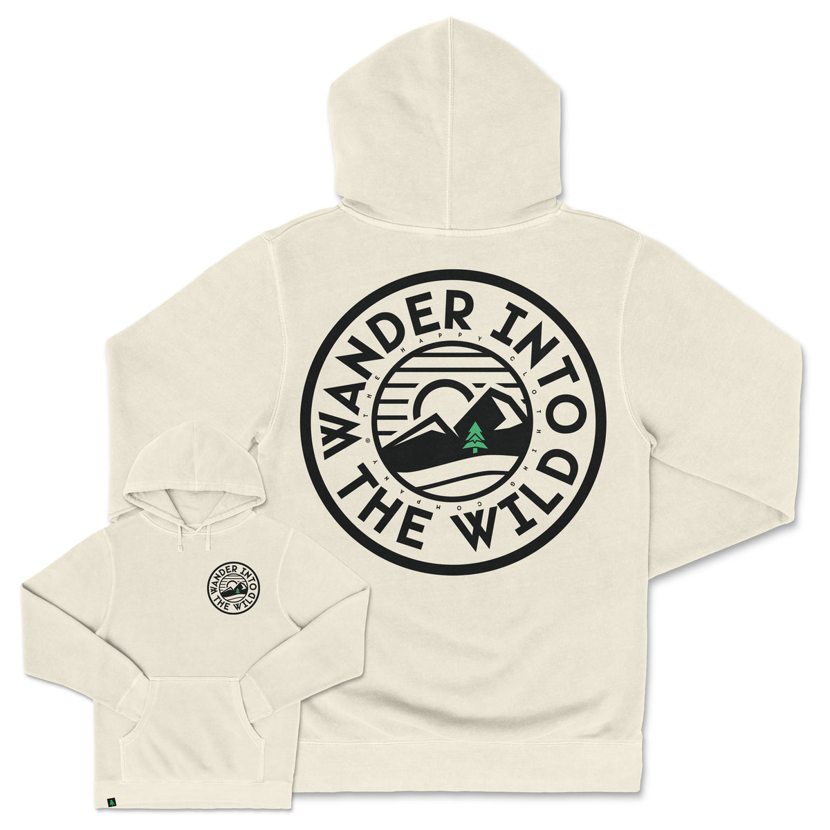 Wander Into The Wild Nature-Dyed Unisex Hoodie - The Happy Clothing Company