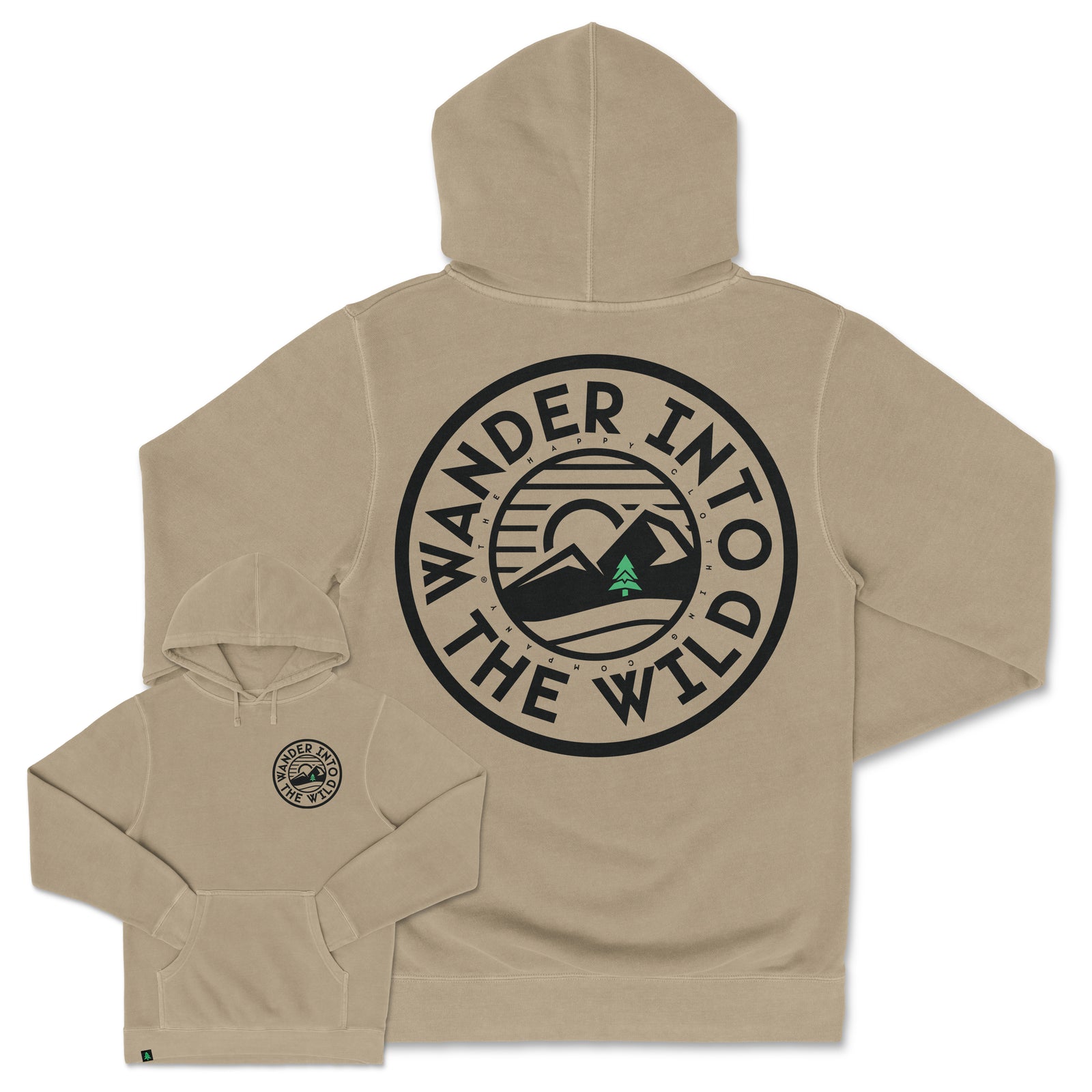 Wander Into The Wild Nature-Dyed Unisex Hoodie - The Happy Clothing Company
