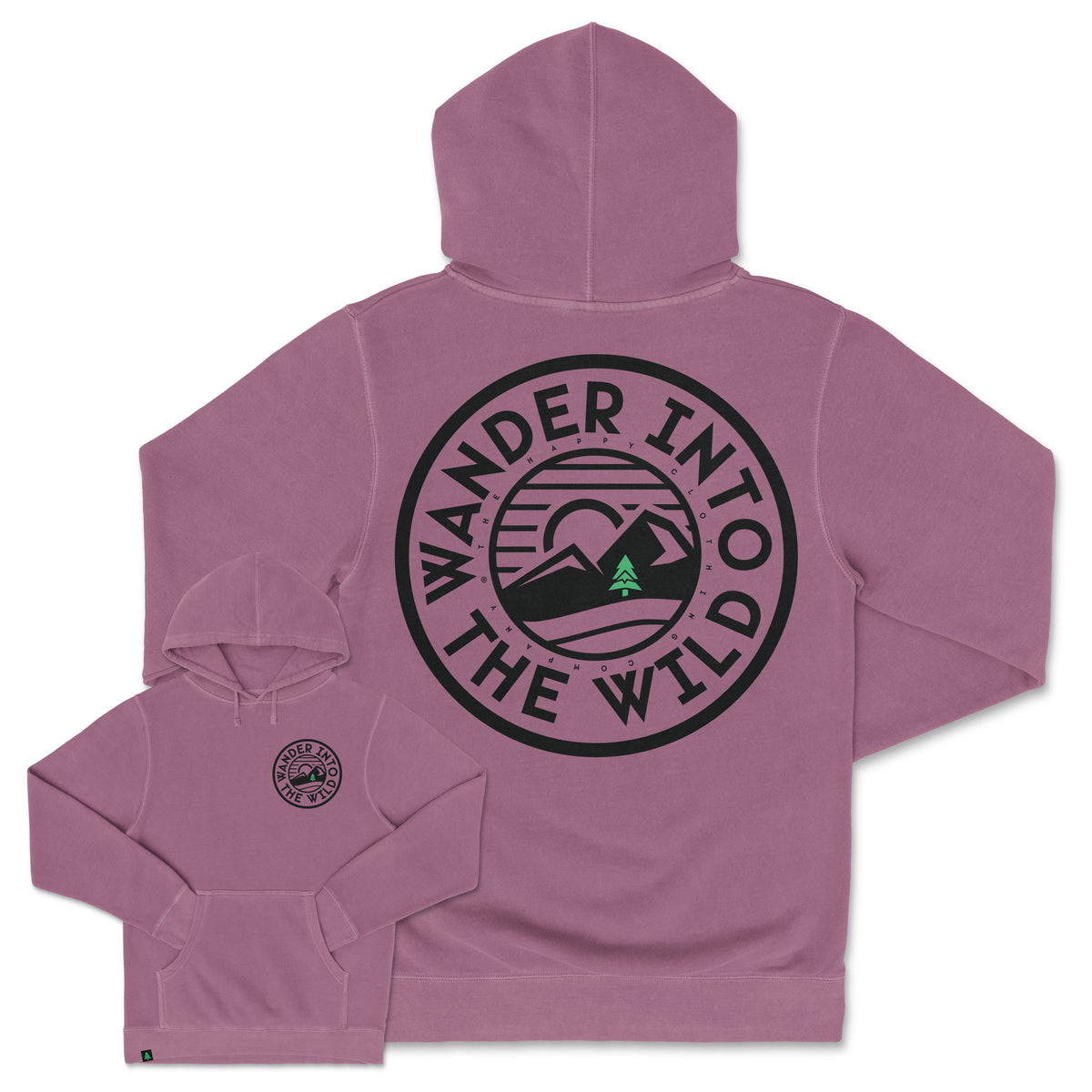 Wander Into The Wild Nature-Dyed Unisex Hoodie - The Happy Clothing Company