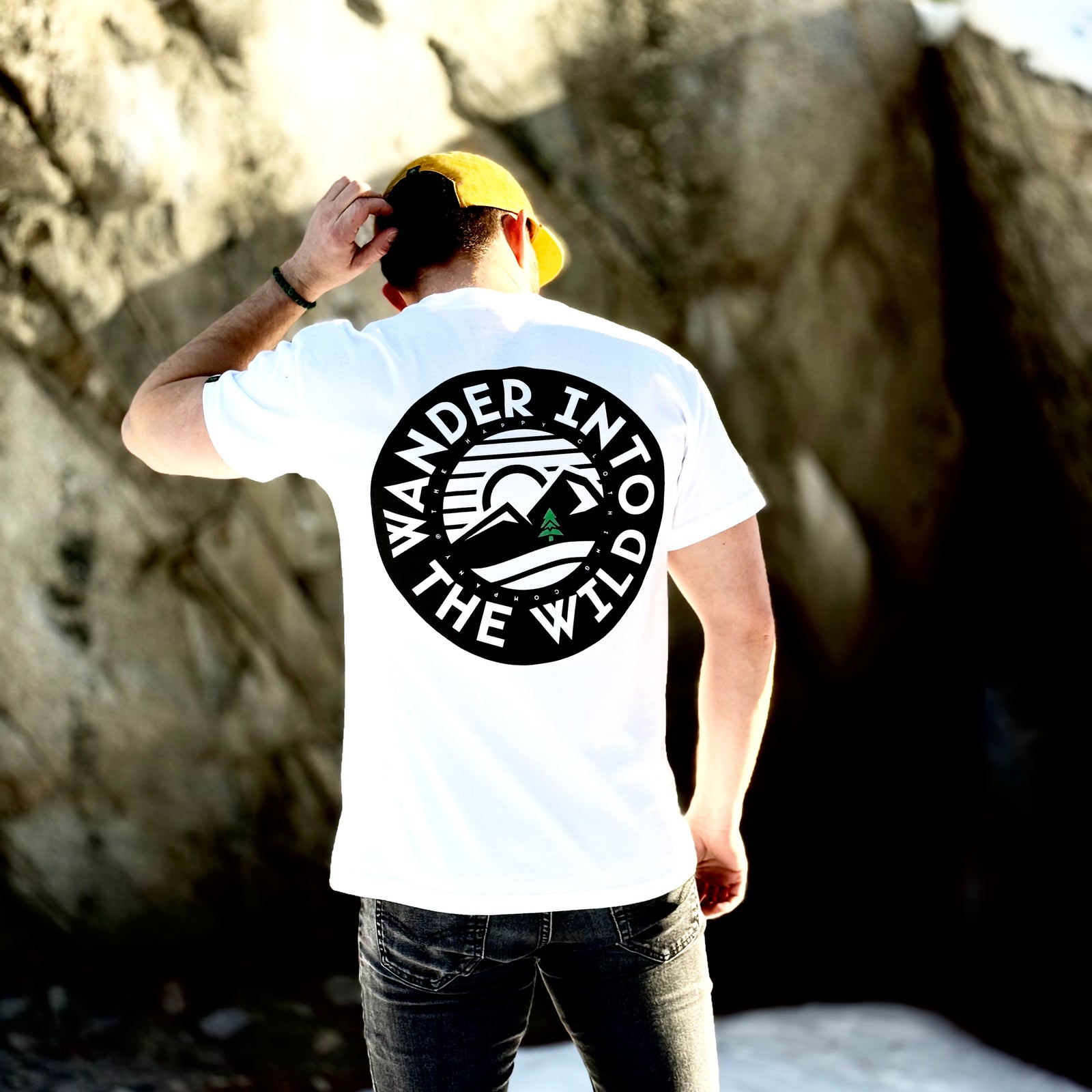 Wander Into The Wild Pigment-Dyed Pocket T-Shirt - The Happy Clothing Company