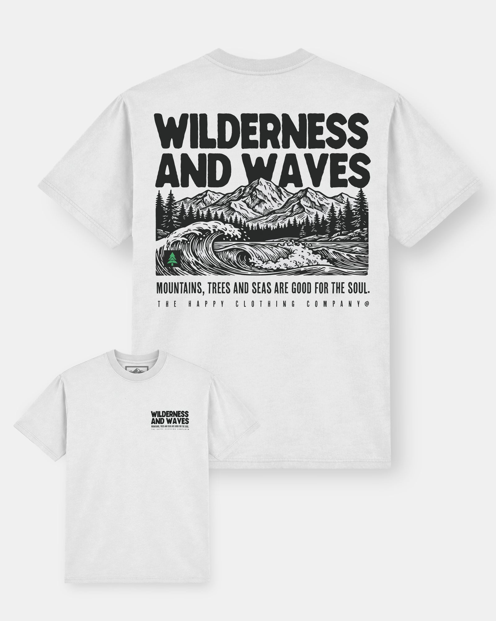 Wilderness and Waves Heavy Cotton Tee - The Happy Clothing Company
