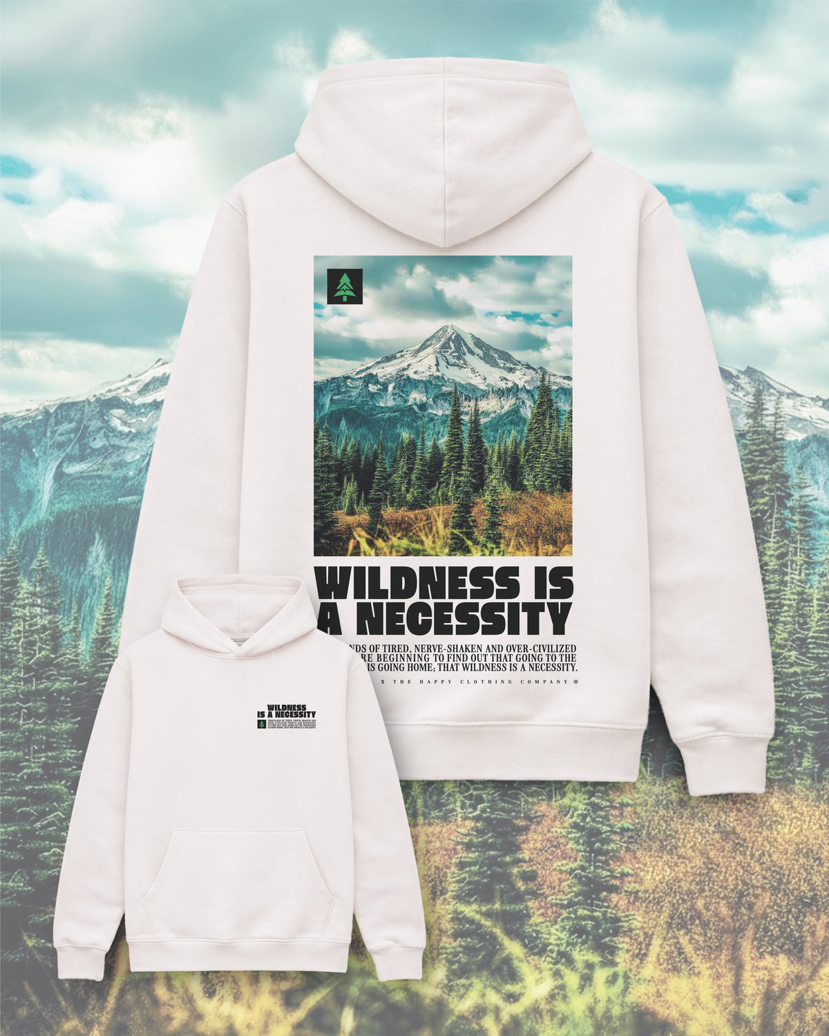 Wildness Is A Necessity X John Muir Unisex Relaxed Hoodie - The Happy Clothing Company
