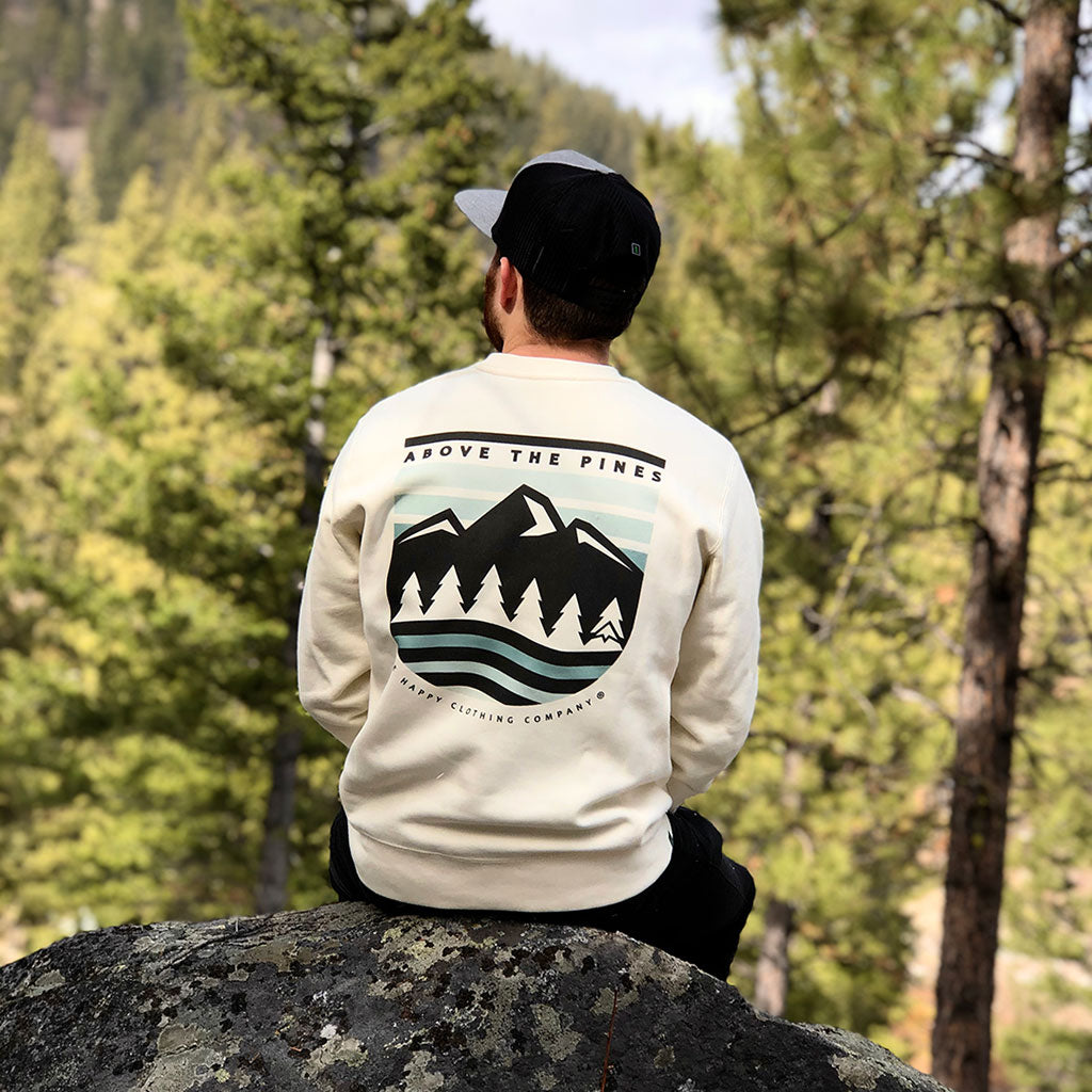 Above The Pines &lt;br&gt; Unisex ULTRA Heavyweight Crewneck Sweatshirt - The Happy Clothing Company