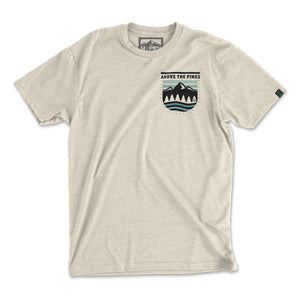 Above The Pines Back Print <br> Lightweight Bi-Blend Tee - The Happy Clothing Company