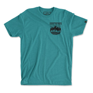 Above The Pines Back Print <br> Lightweight Bi-Blend Tee - The Happy Clothing Company