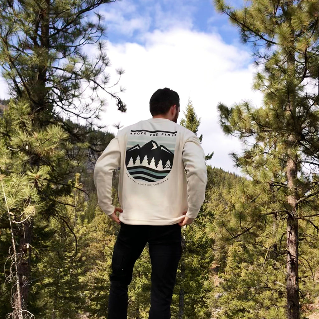 Above The Pines <br> Unisex ULTRA Heavyweight Crewneck Sweatshirt - The Happy Clothing Company