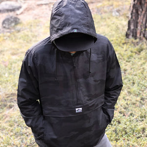 Logo Label <br> Camo Rain Jacket - The Happy Clothing Company... Outdoor apparel with a cause.