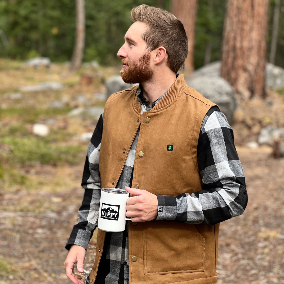 The Pursuer Workwear Vest w/ Mountain-Tree Label - The Happy Clothing Company