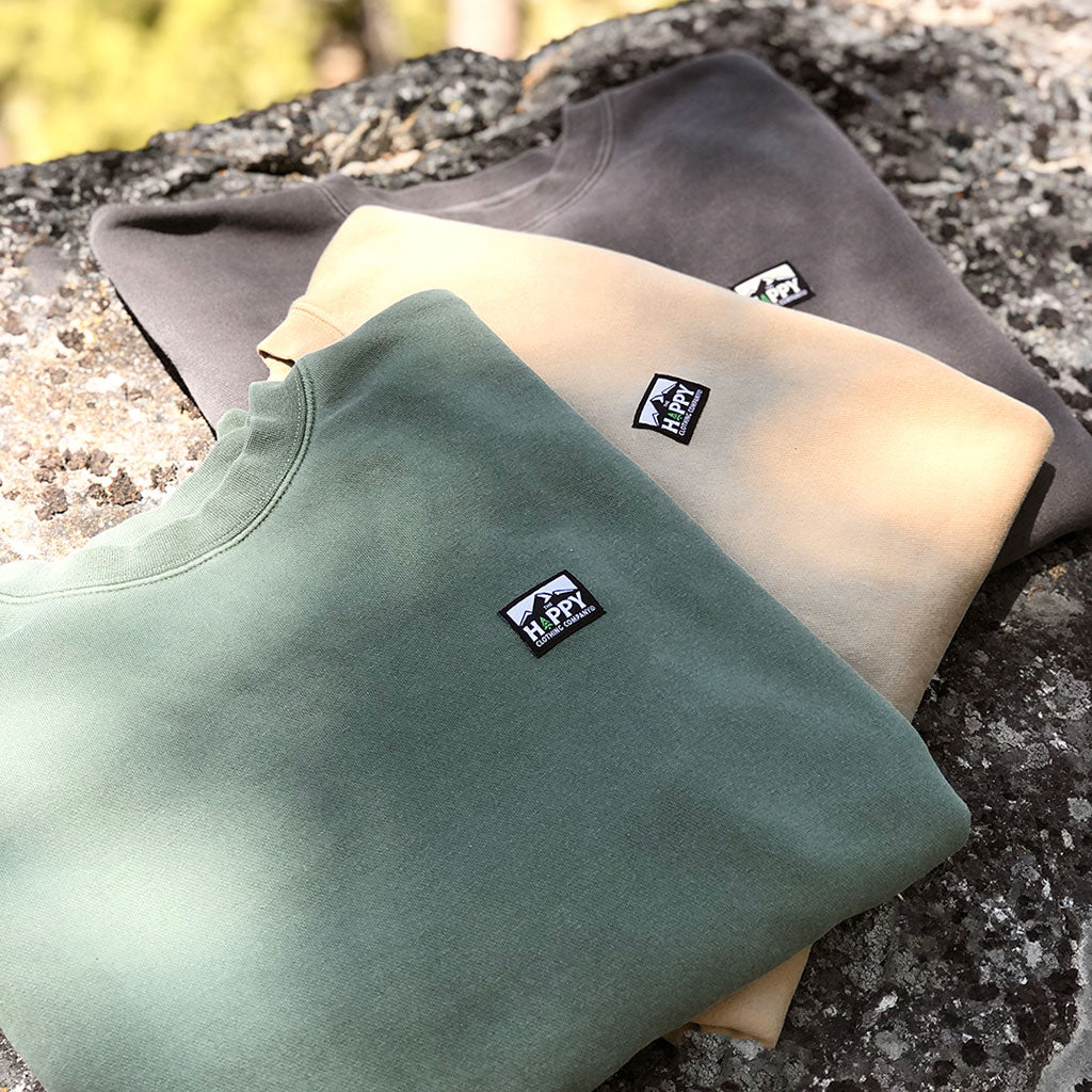 Logo Label Inspired-Dye <br> Unisex Heavyweight Crewneck Sweatshirt | Mountain Edition | - The Happy Clothing Company