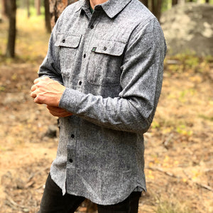 Men's Branded <br> Flannel Button-Up - The Happy Clothing Company