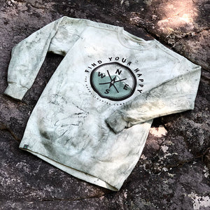 Compass (Mountain Edition) Color Blast <br> Unisex Heavyweight Crewneck Sweatshirt - The Happy Clothing Company