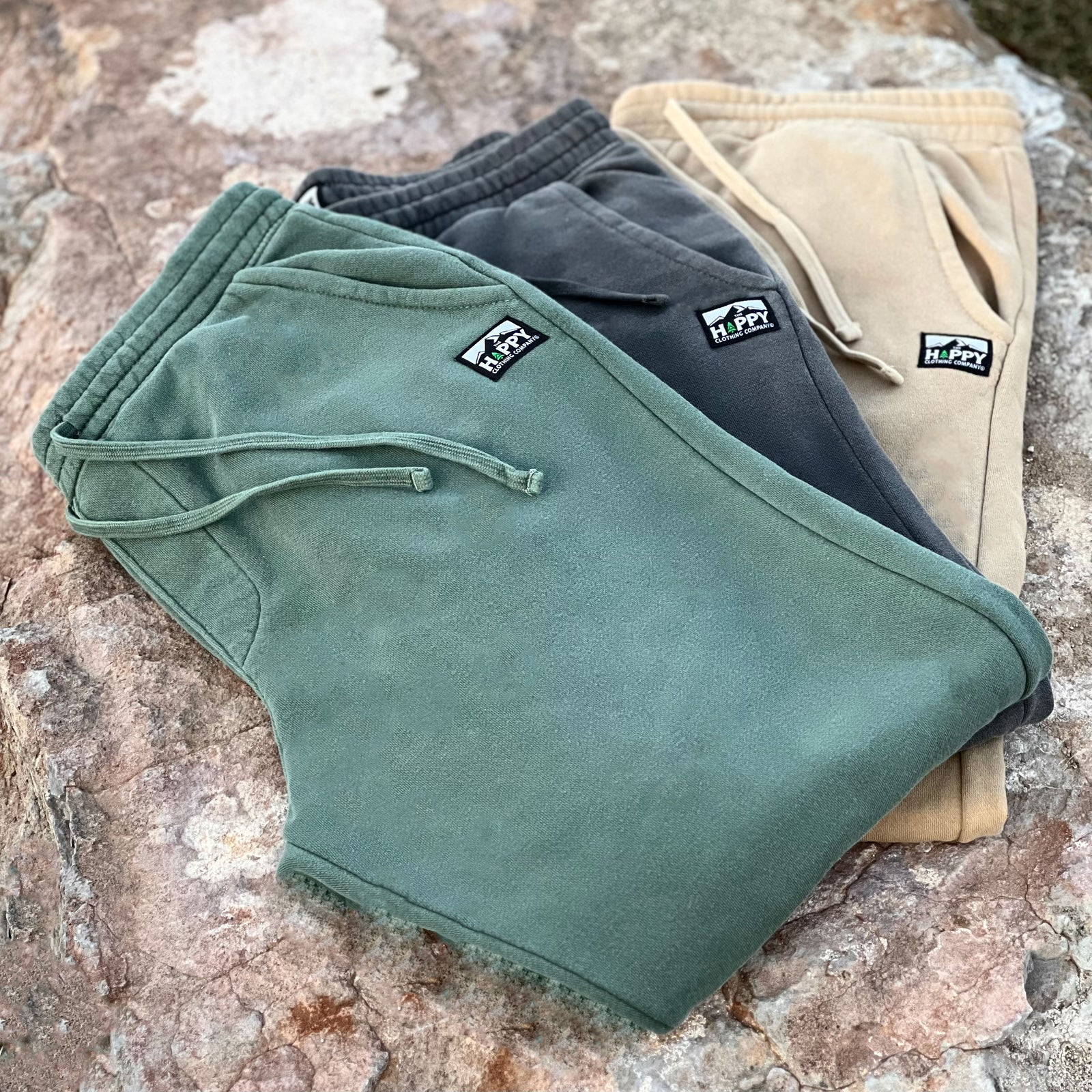 Nature-Dyed Unisex Jogger-Style Sweats w / Logo Label | 🏔️ Mountain Edition | - The Happy Clothing Company