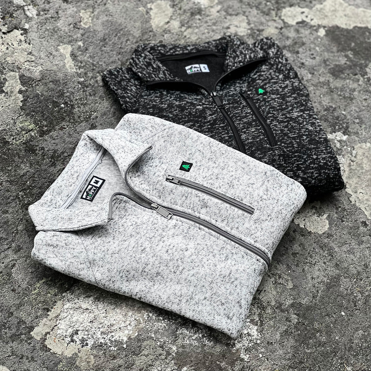 Alpine Knit Full Zip Jacket w / Mountain-Tree Label - The Happy Clothing Company