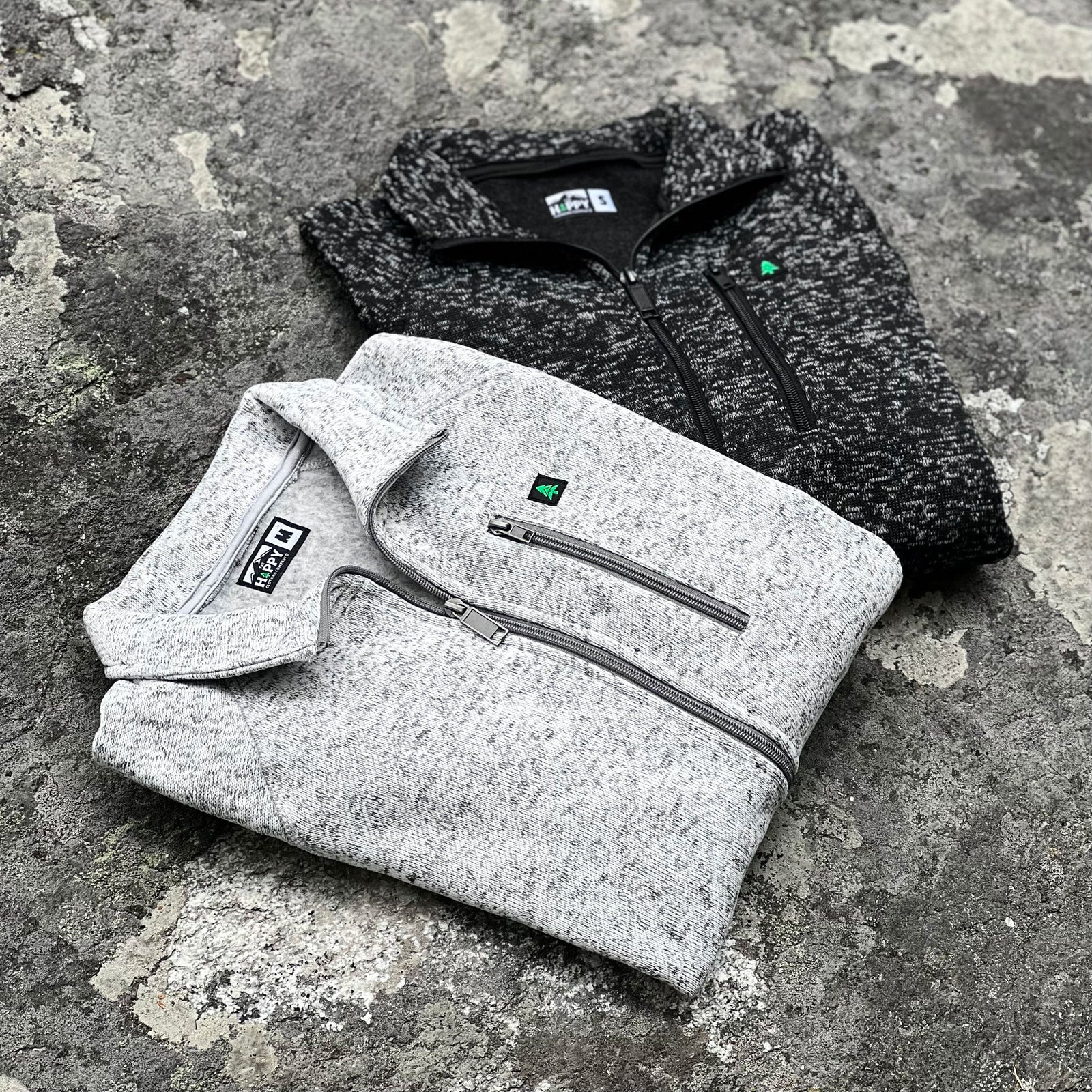 Alpine Knit Full Zip Jacket w / Mountain-Tree Label - The Happy Clothing Company