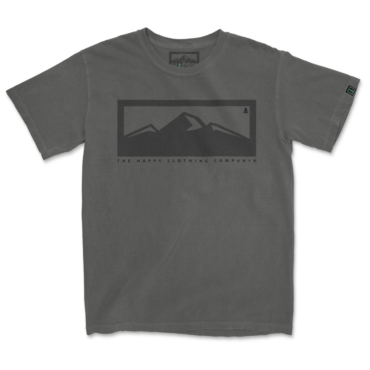 Logo Mountain Range &lt;br&gt; Nature-Inspired Pigment Dyed Tee - The Happy Clothing Company
