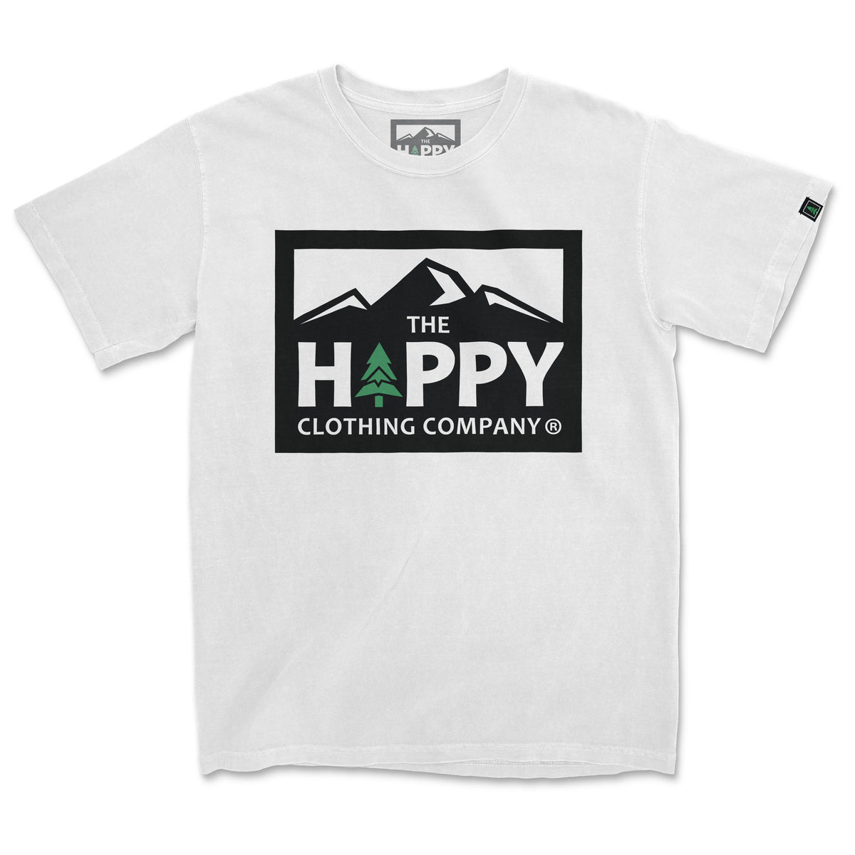 Logo Print &lt;br&gt; Nature-Inspired Pigment Dyed Tee - The Happy Clothing Company