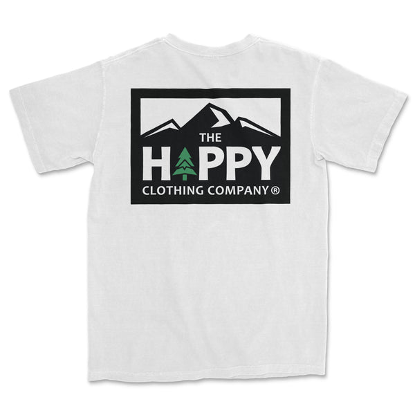 Logo Print Pocket Back Print Pigment Dyed Tee - The Happy Clothing
